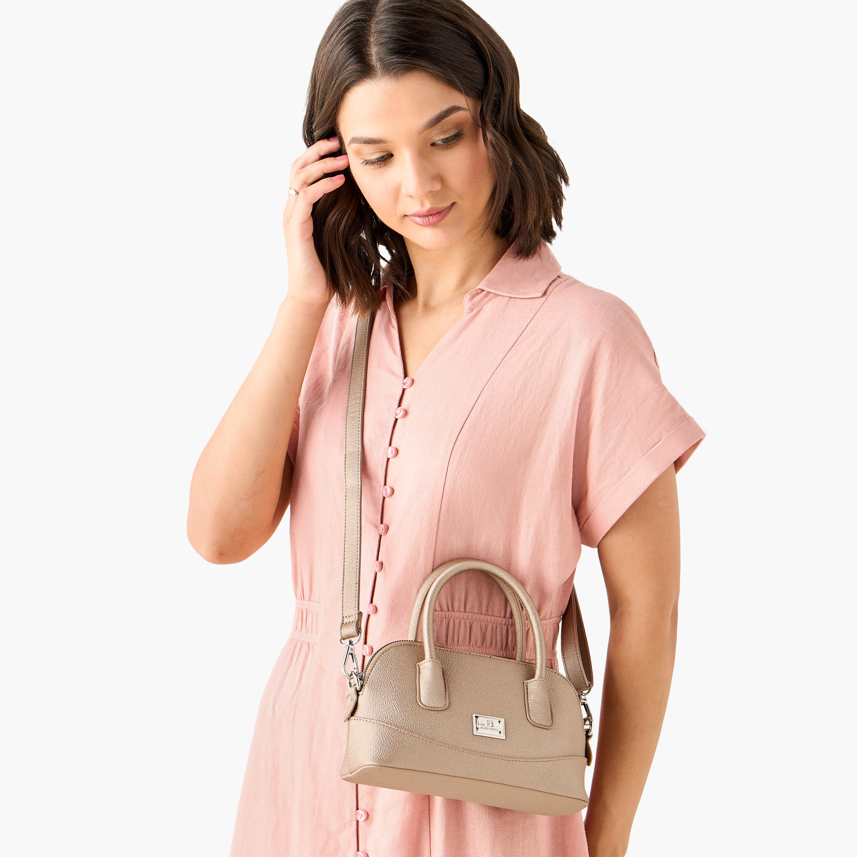 Flora Bella Textured Crossbody Bag with Detachable Strap and Zip Closure-women-bagsandwallets-handbags-image-9