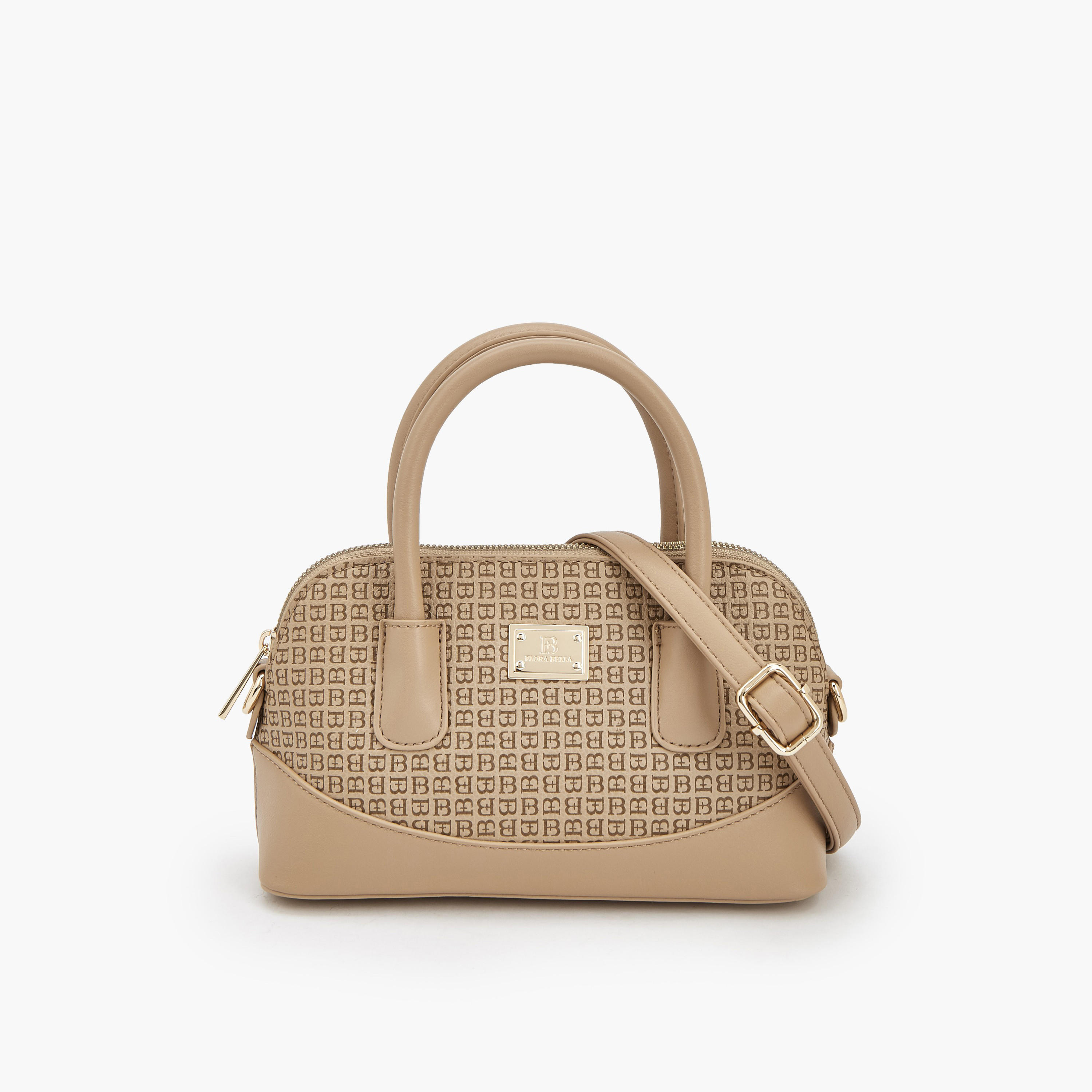 شنطة ساتشل بطبعات مونوجرام وحزام قابل للفصل من فلورا بيلا-women-bagsandwallets-handbags-image-2