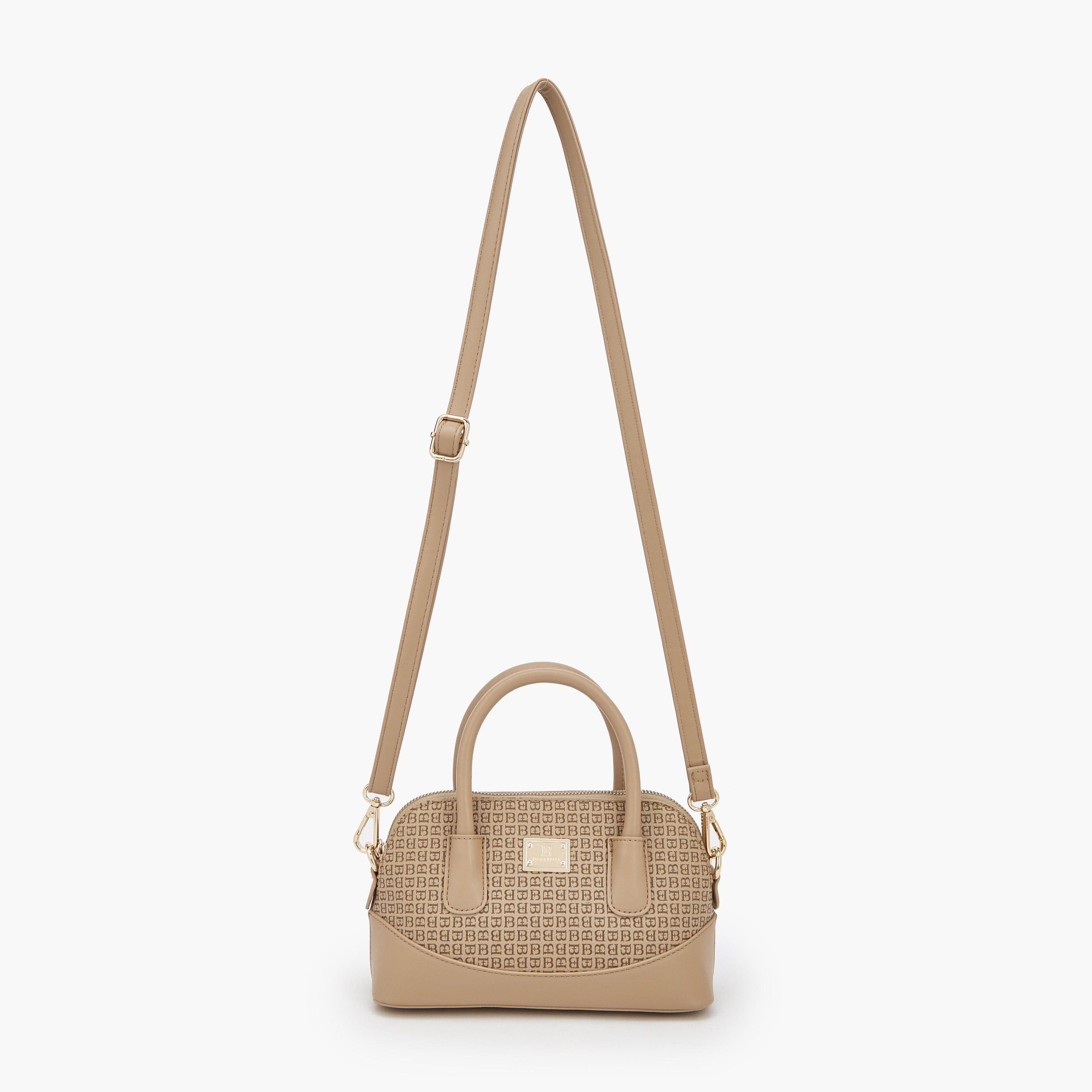 شنطة ساتشل بطبعات مونوجرام وحزام قابل للفصل من فلورا بيلا-women-bagsandwallets-handbags-image-3