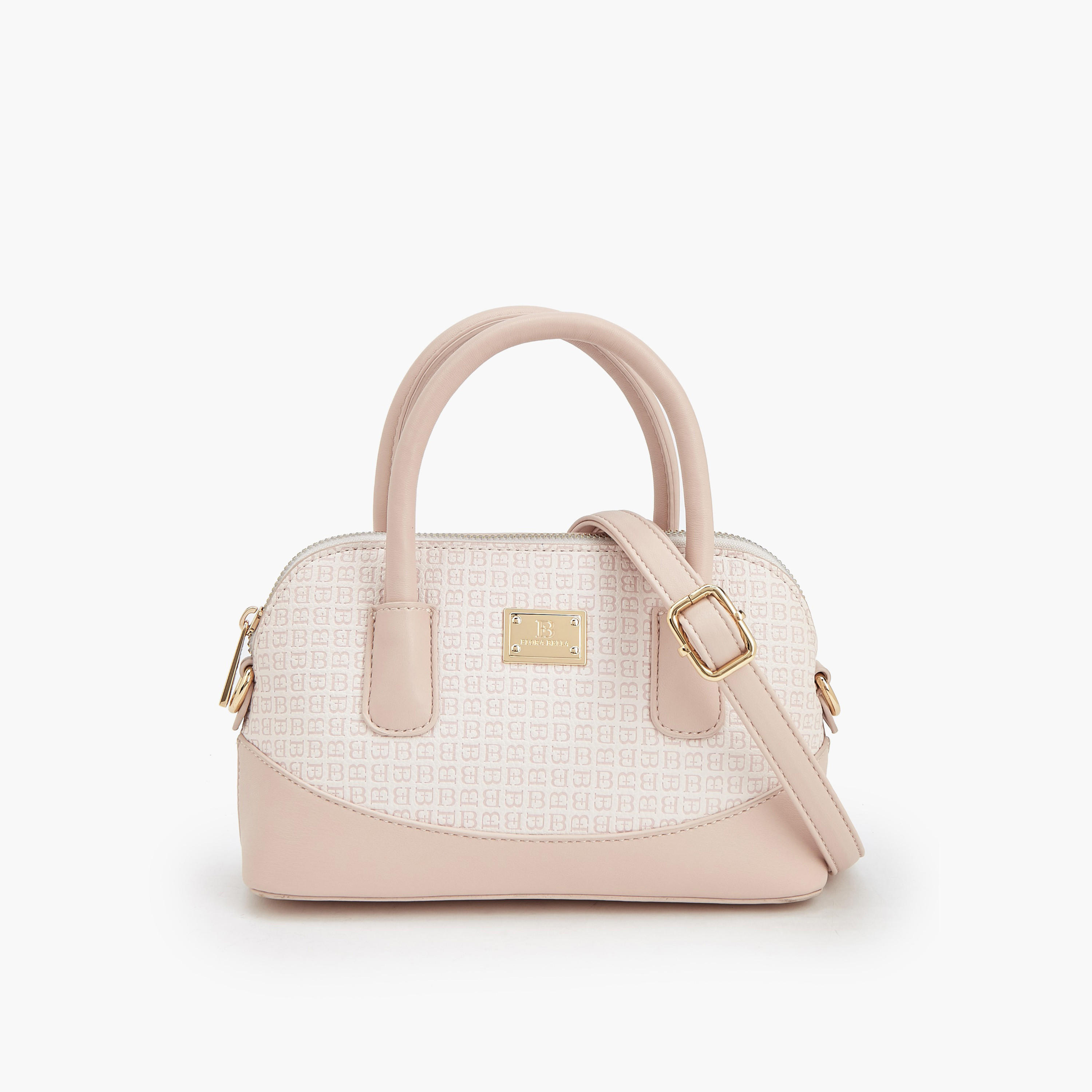 شنطة ساتشل بطبعات مونوجرام وحزام قابل للفصل من فلورا بيلا-women-bagsandwallets-handbags-image-2