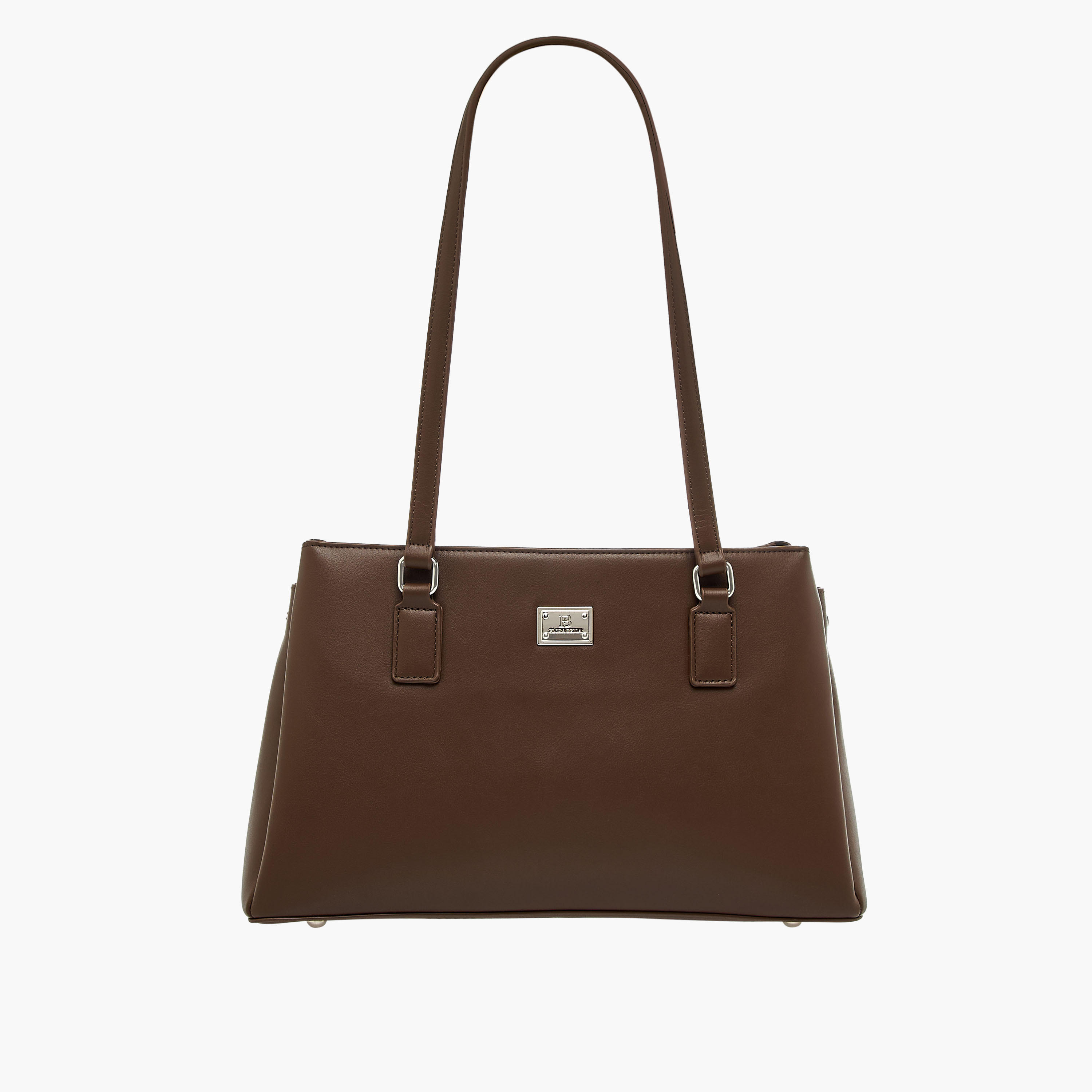 شنطة كتف سادة بمقبض مزدوج وسحاب إغلاق من فلورا بيلا-women-bagsandwallets-handbags-image-1