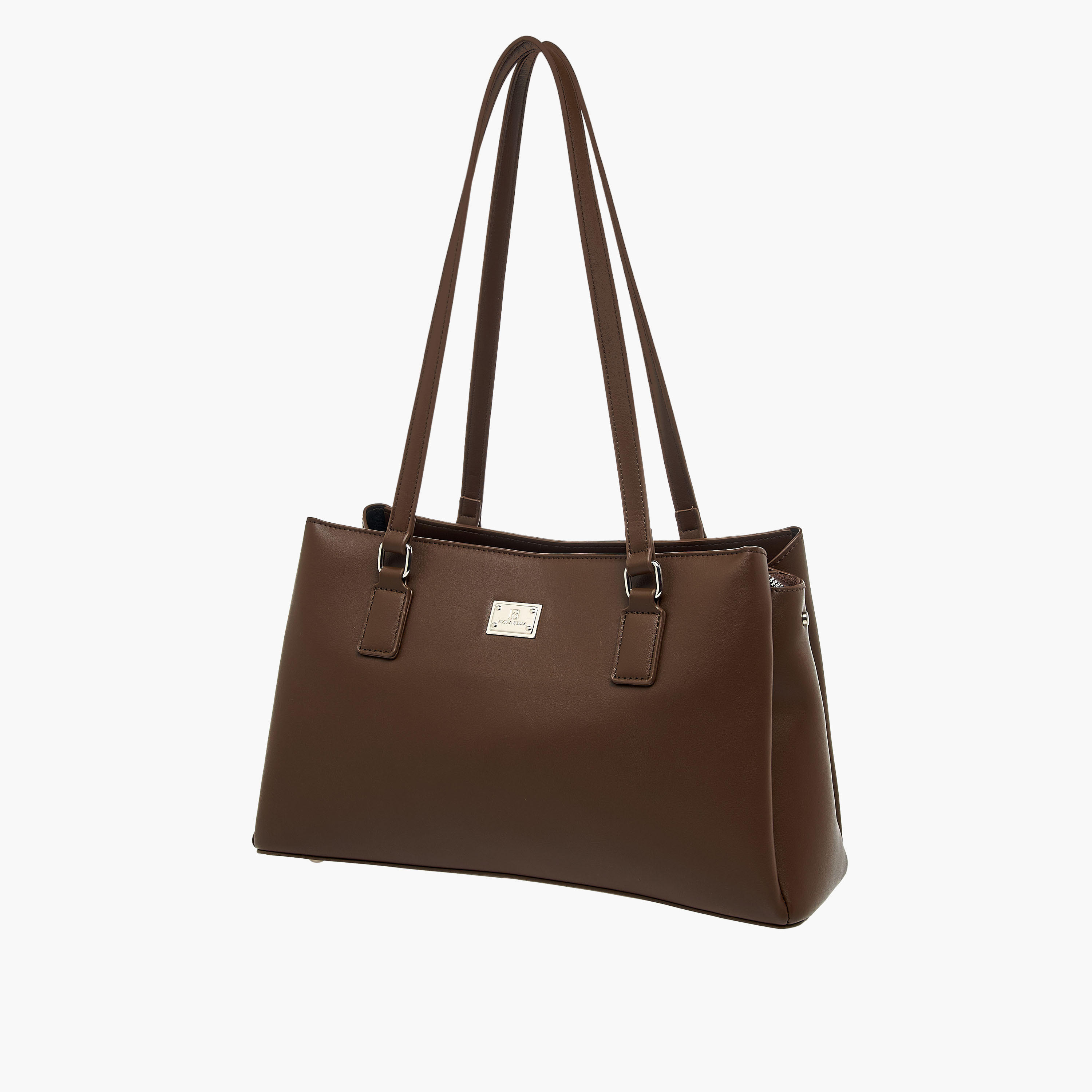 شنطة كتف سادة بمقبض مزدوج وسحاب إغلاق من فلورا بيلا-women-bagsandwallets-handbags-image-2
