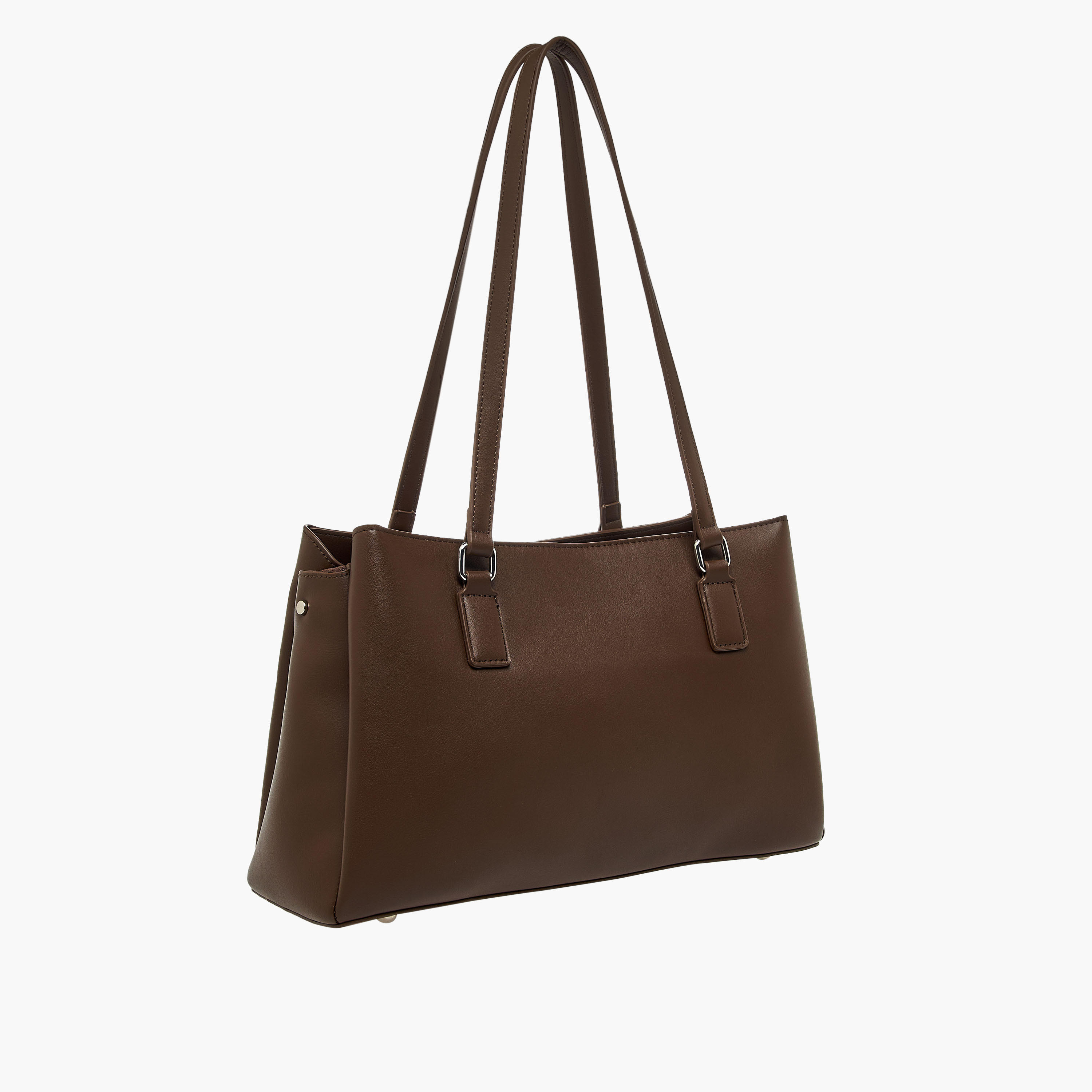 شنطة كتف سادة بمقبض مزدوج وسحاب إغلاق من فلورا بيلا-women-bagsandwallets-handbags-image-3