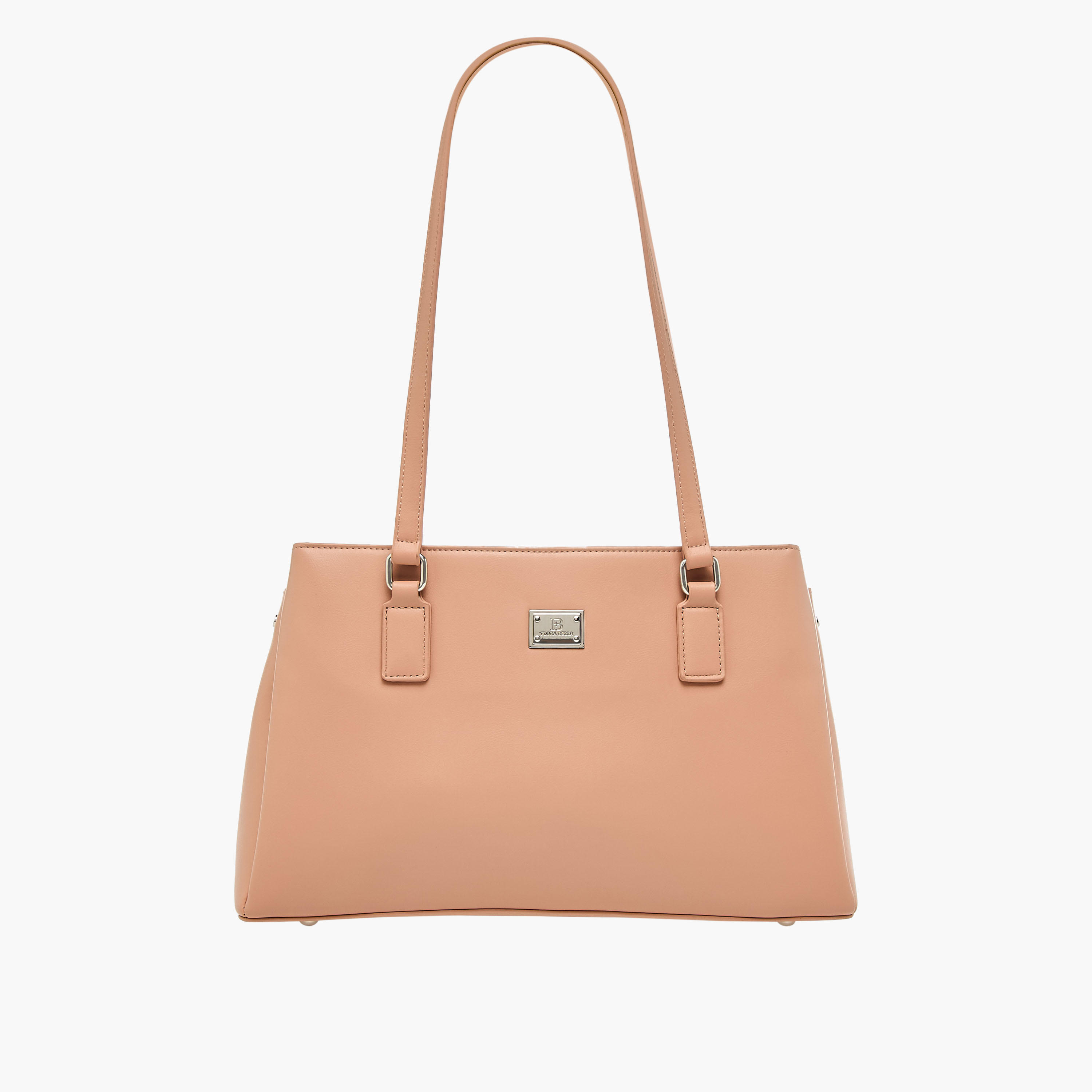 شنطة كتف سادة بمقبض مزدوج وسحاب إغلاق من فلورا بيلا-women-bagsandwallets-handbags-image-1
