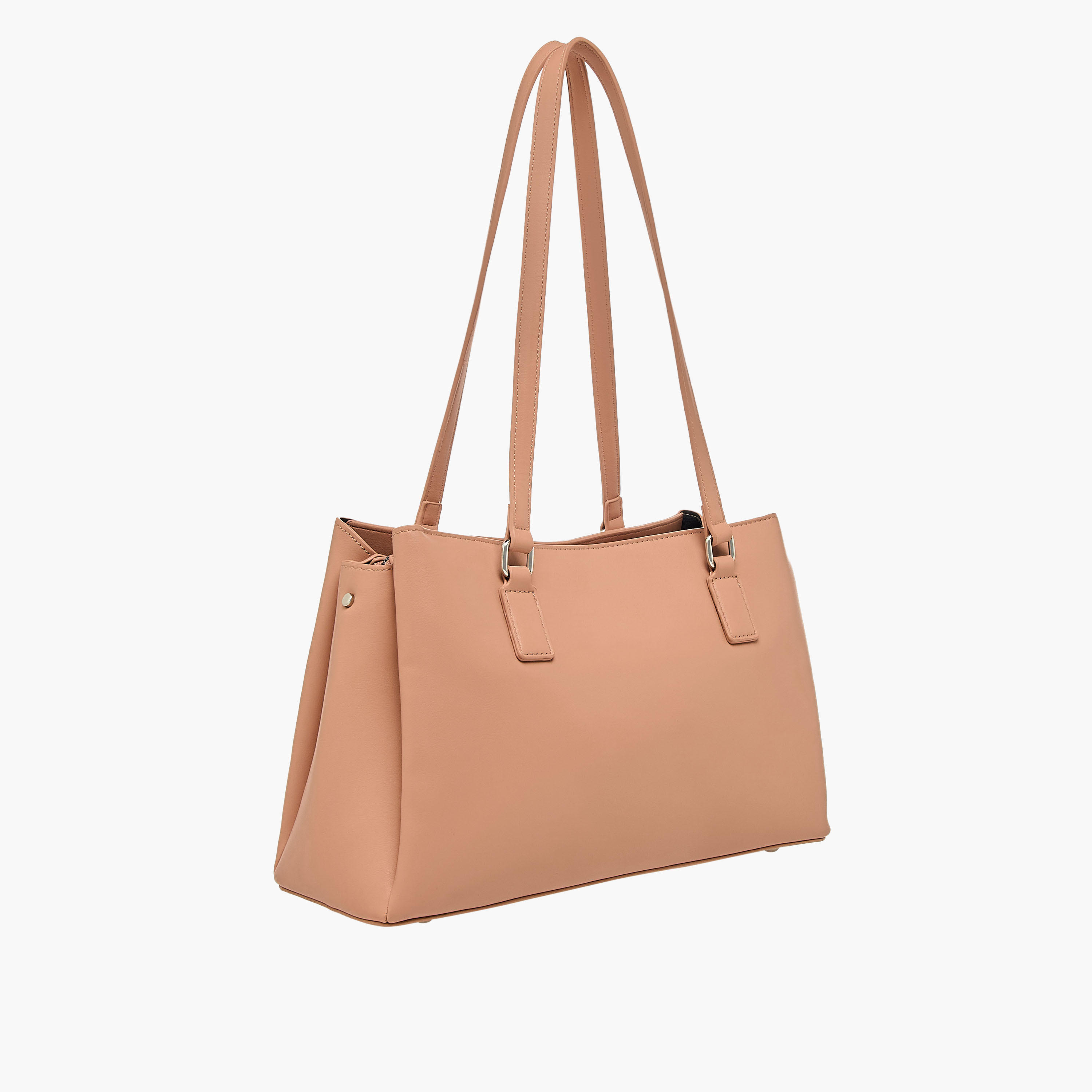 شنطة كتف سادة بمقبض مزدوج وسحاب إغلاق من فلورا بيلا-women-bagsandwallets-handbags-image-3