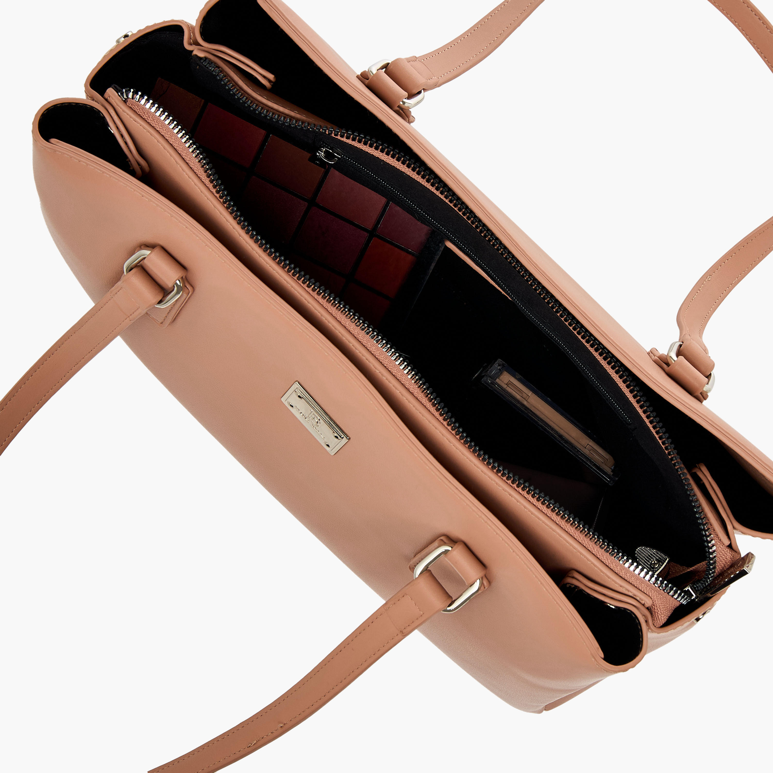 شنطة كتف سادة بمقبض مزدوج وسحاب إغلاق من فلورا بيلا-women-bagsandwallets-handbags-image-7