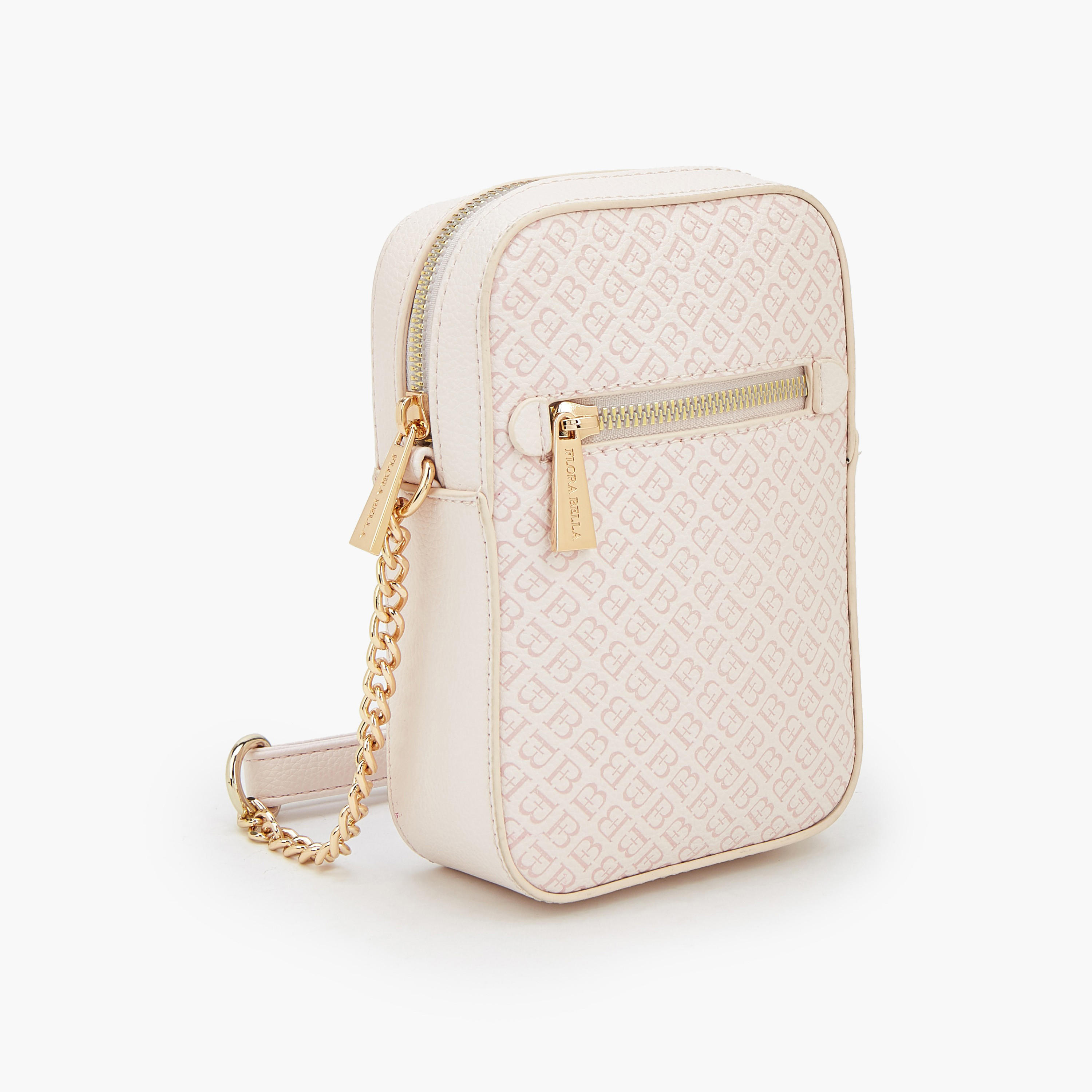 شنطة كروس بودي بطبعات مونوجرام وسحاب إغلاق من فلورا بيلا-women-bagsandwallets-handbags-image-3