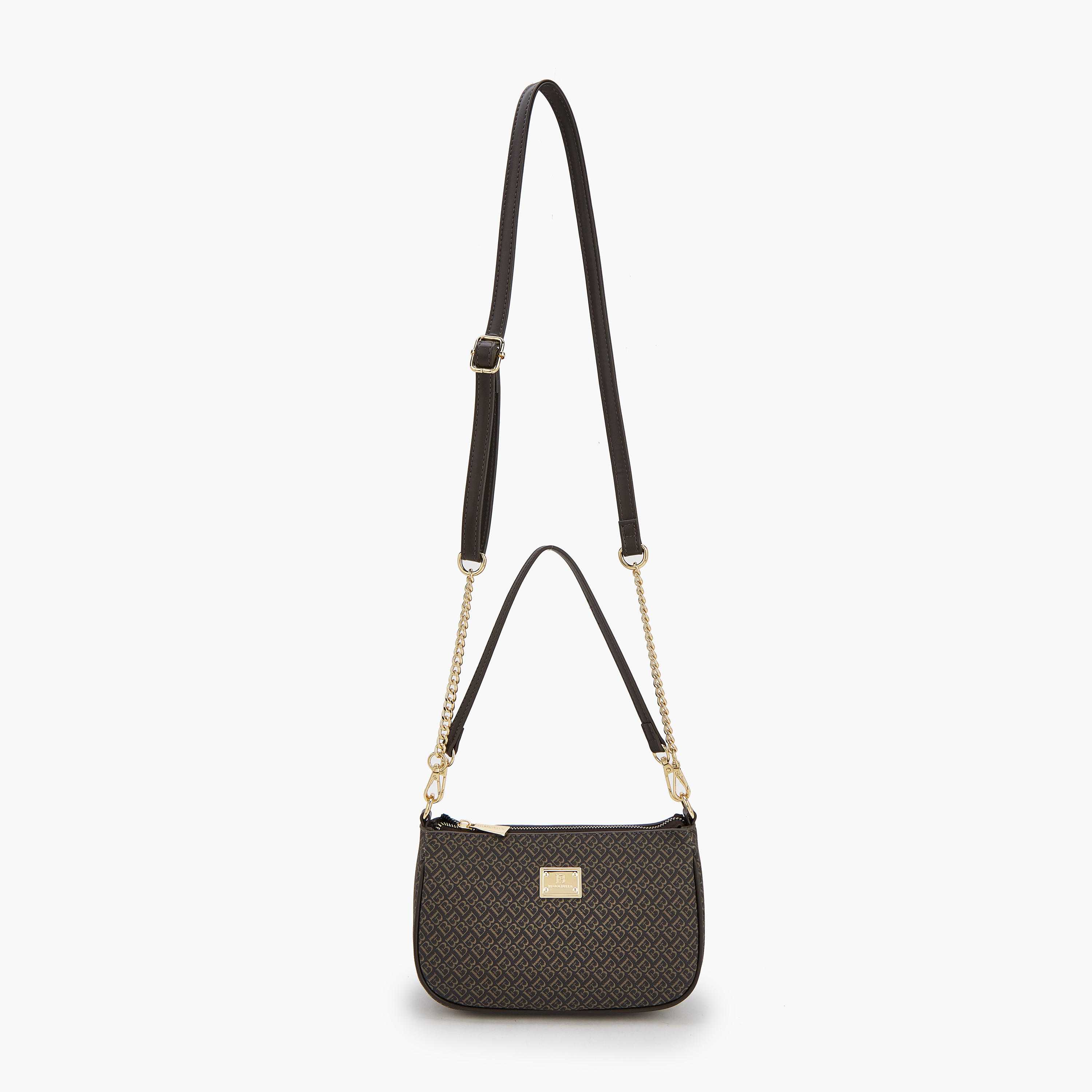 شنطة كتف بطبعات مونوجرام وحزام قابل للفصل من فلورا بيلا-women-bagsandwallets-handbags-image-3