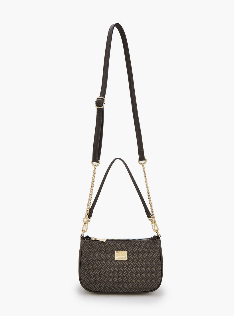 شنطة كتف بطبعات مونوجرام وحزام قابل للفصل من فلورا بيلا-women-bagsandwallets-handbags-image-3