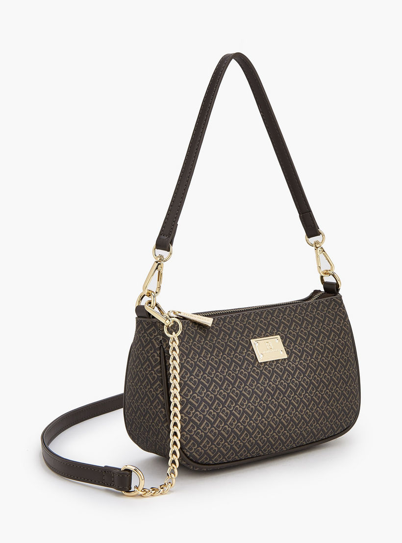 شنطة كتف بطبعات مونوجرام وحزام قابل للفصل من فلورا بيلا-women-bagsandwallets-handbags-image-4