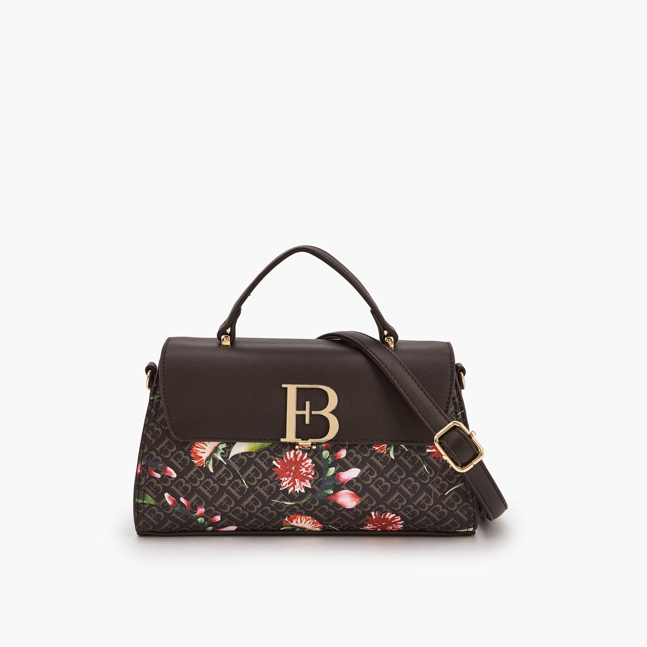شنطة ساتشل بطبعات مونوجرام وحزام قابل للفصل من فلورا بيلا-women-bagsandwallets-handbags-image-1