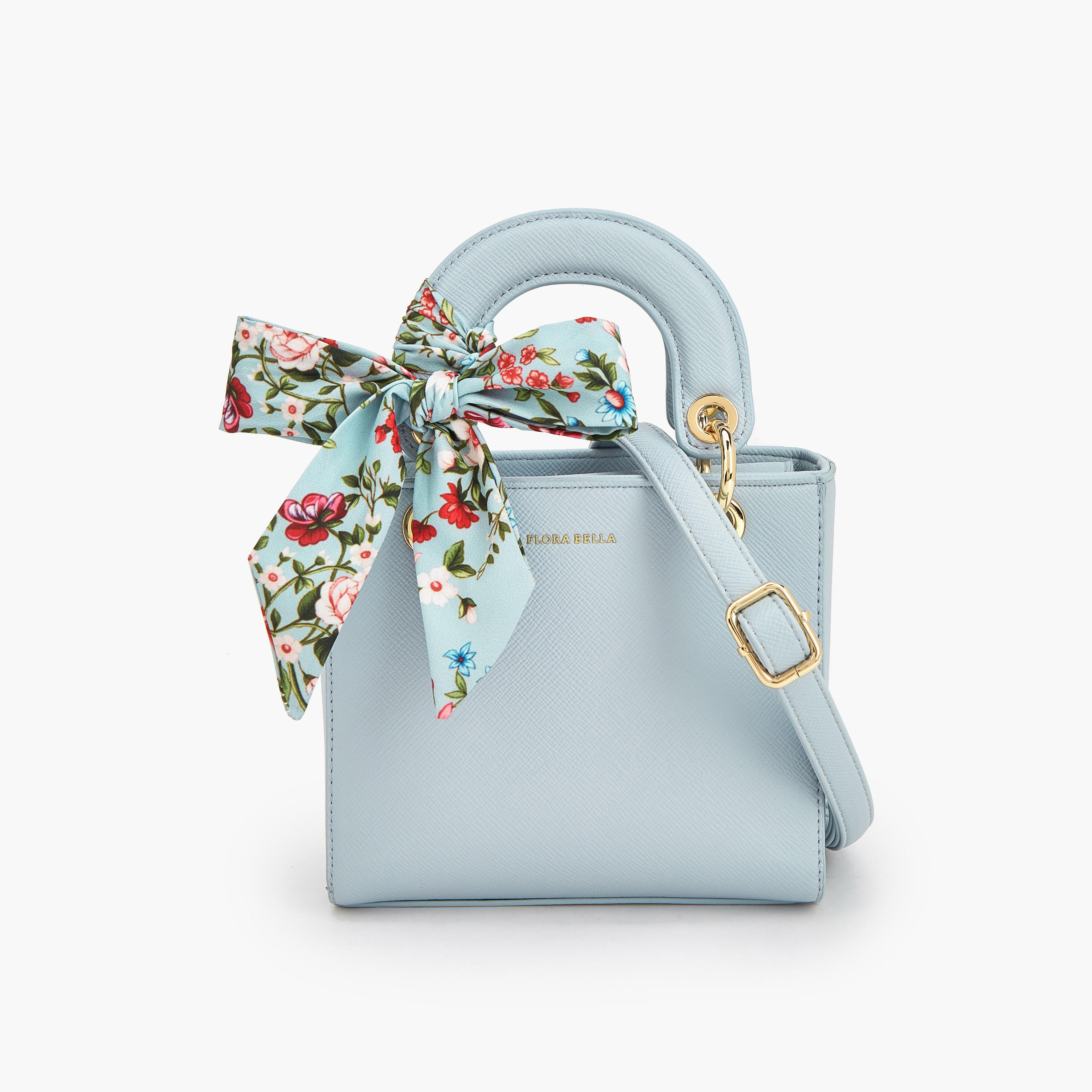 Flora Bella Textured Satchel Bag with Printed Scarf Accent-women-bagsandwallets-handbags-image-1