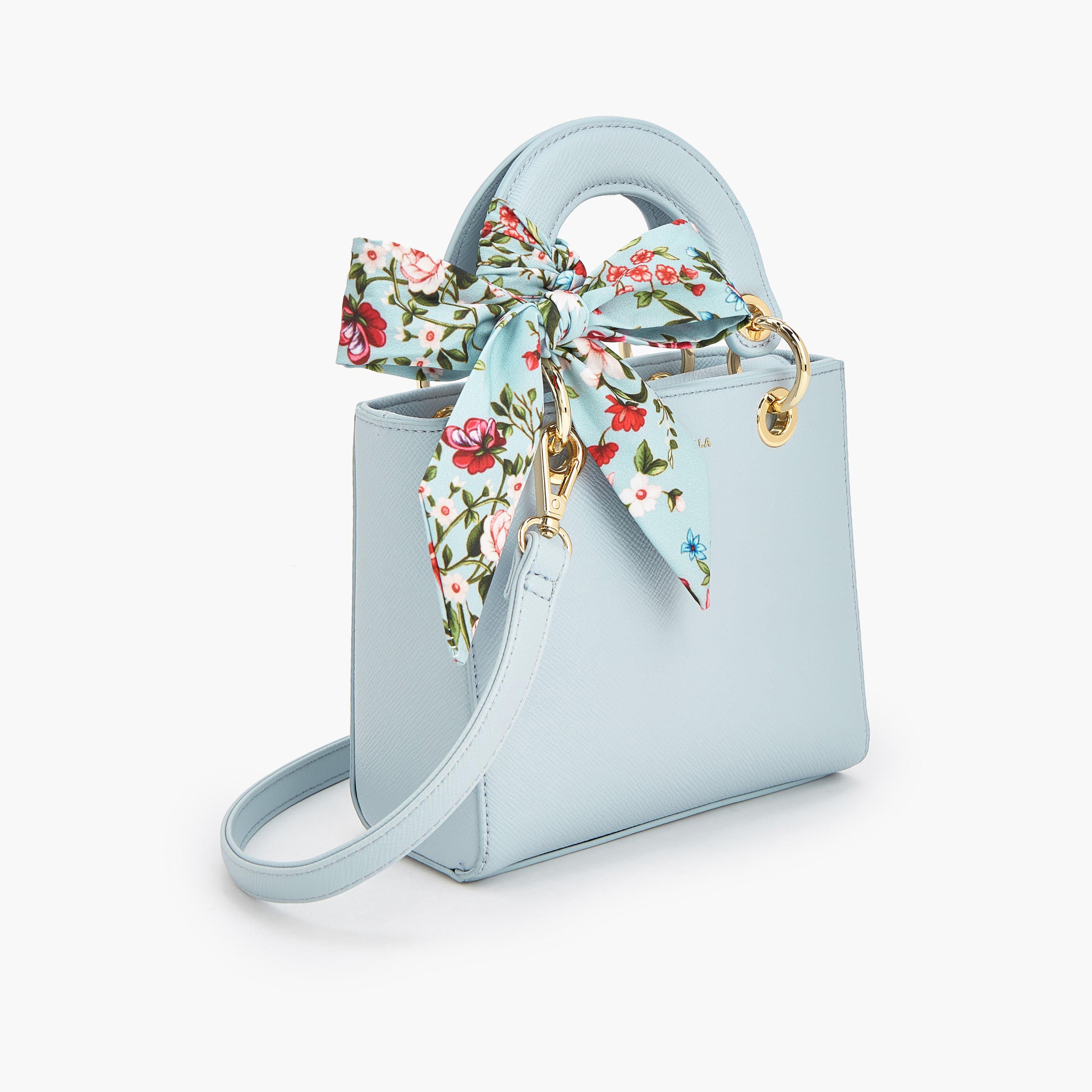 Flora Bella Textured Satchel Bag with Printed Scarf Accent-women-bagsandwallets-handbags-image-5