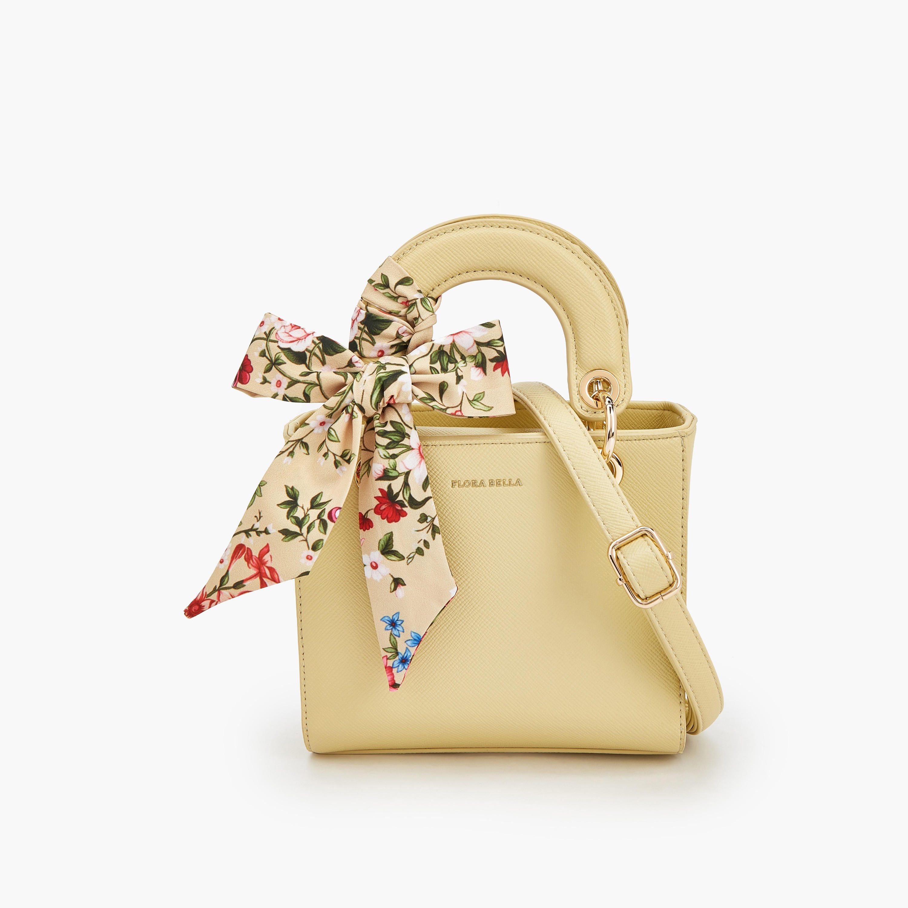 شنطة ساتشيل بارزة الملمس بوشاح بطبعات من فلورا بيلا-women-bagsandwallets-handbags-image-1