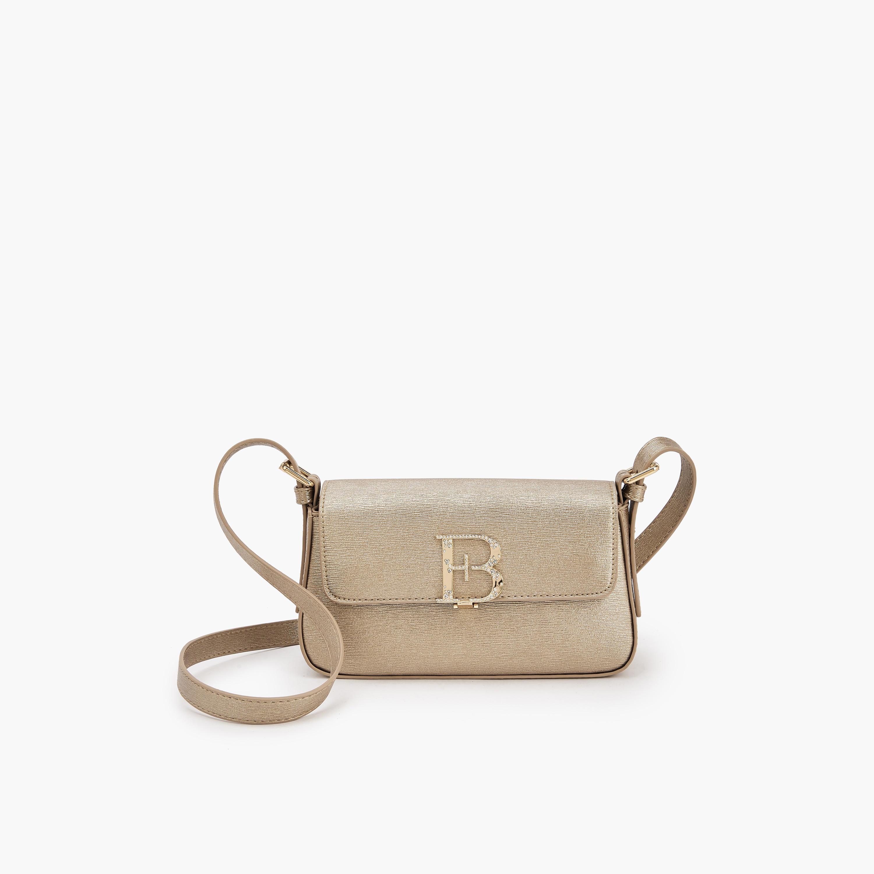 شنطة كروس بودي مزينة بشعار مع حزام قابل للتعديل للنساء من فلورا بيلا-women-bagsandwallets-handbags-image-1