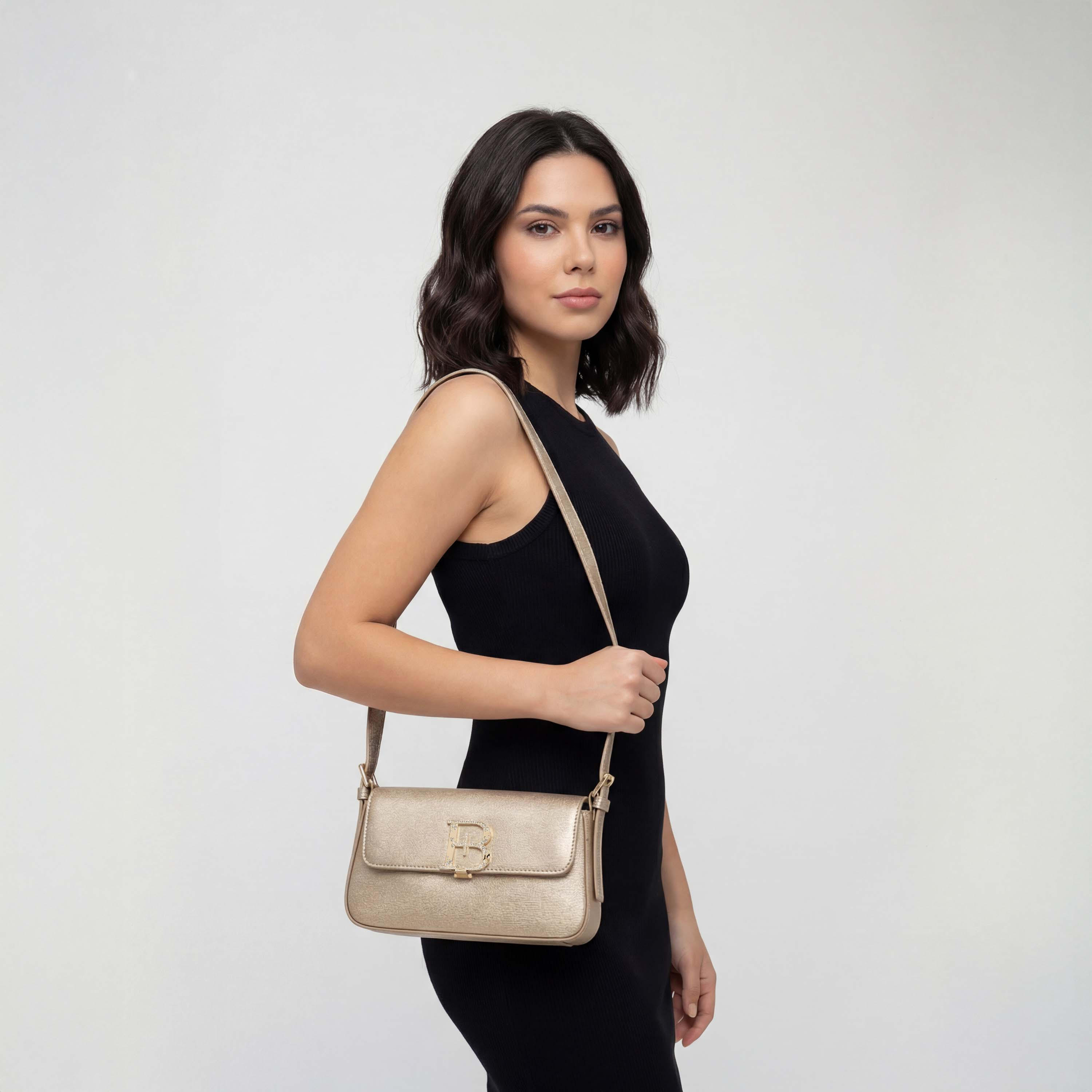 شنطة كروس بودي مزينة بشعار مع حزام قابل للتعديل للنساء من فلورا بيلا-women-bagsandwallets-handbags-image-2