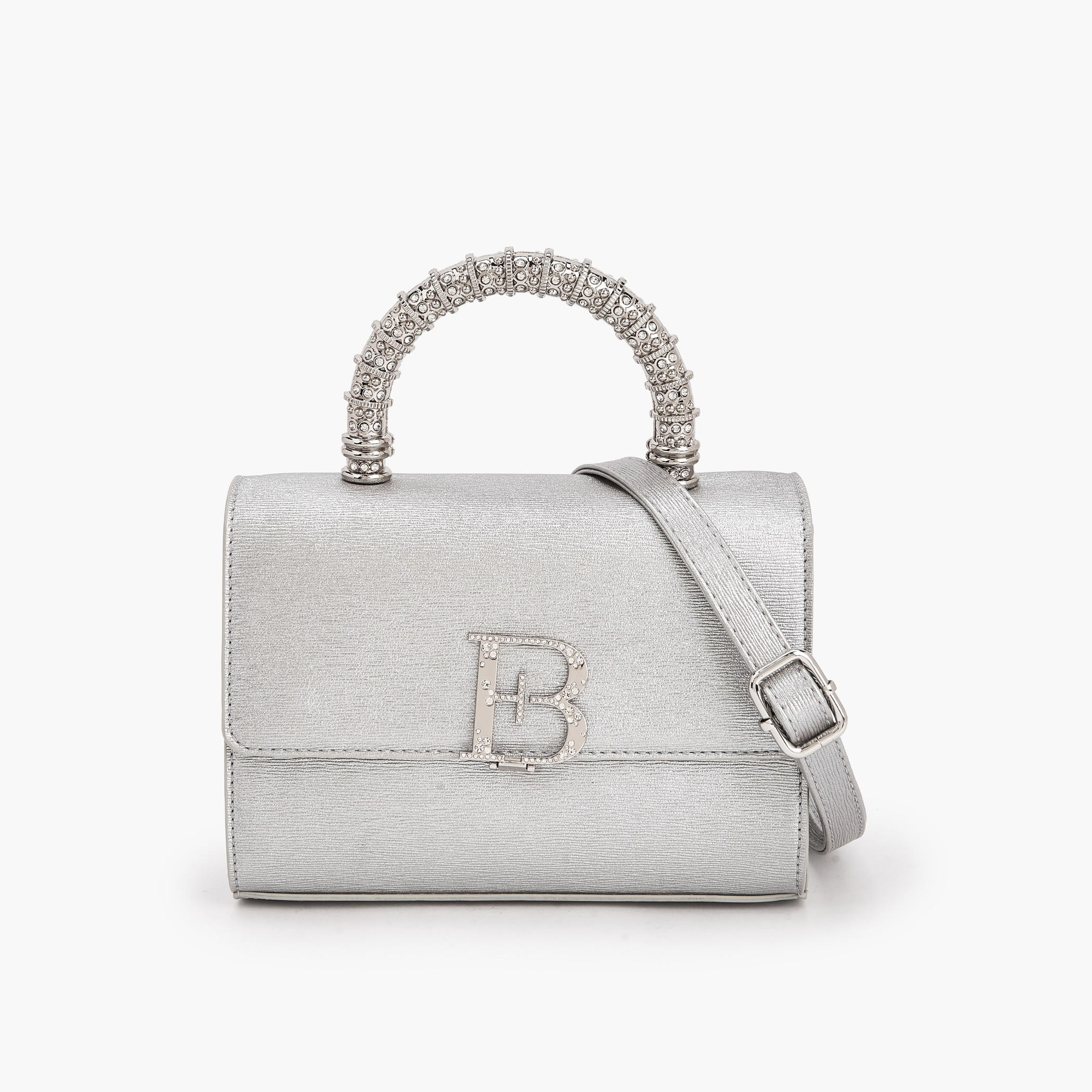 شنطة ساتشيل بتزيينات شعار وبحزام قابل للفصل من فلورا بيلا-women-bagsandwallets-handbags-image-1