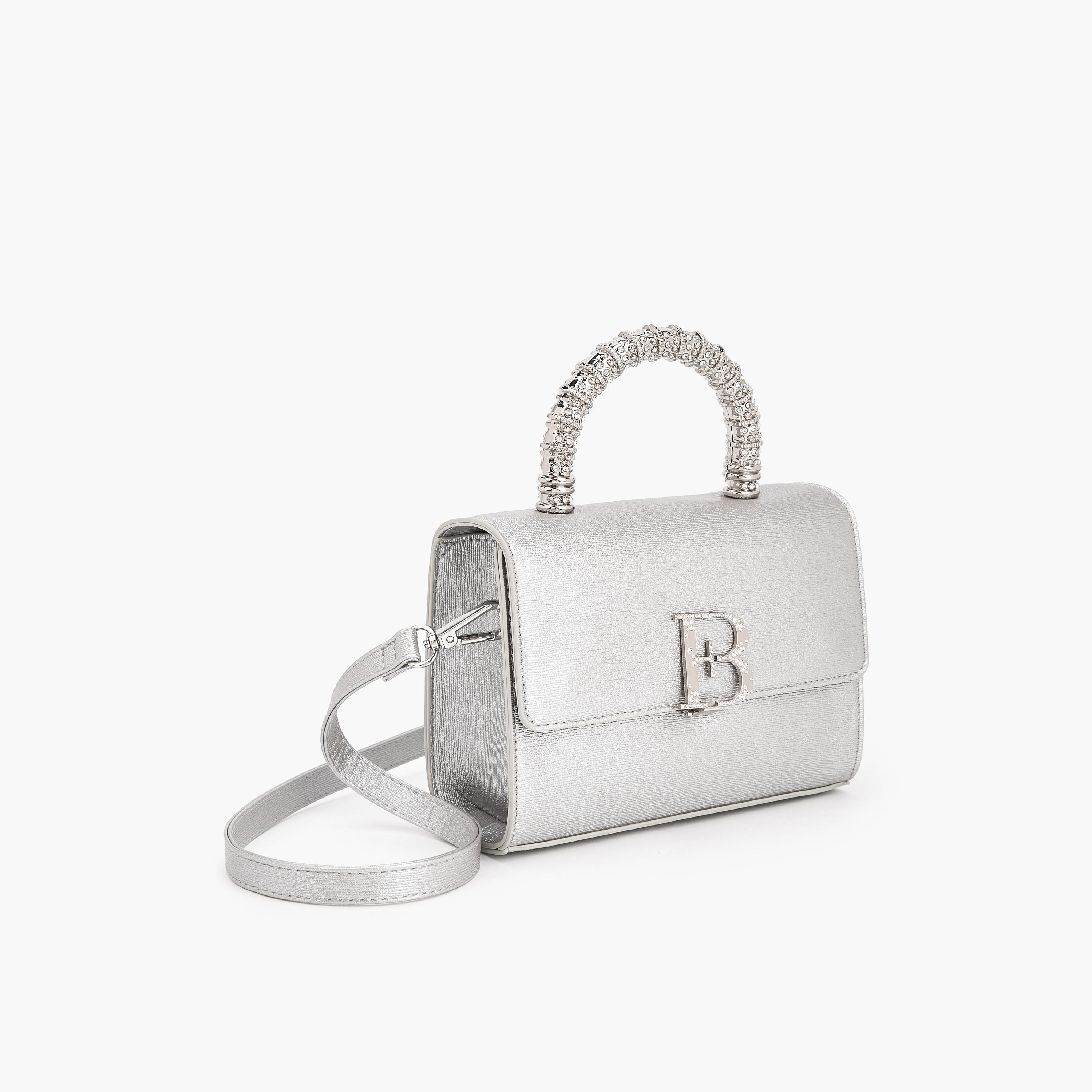 شنطة ساتشيل بتزيينات شعار وبحزام قابل للفصل من فلورا بيلا-women-bagsandwallets-handbags-image-4