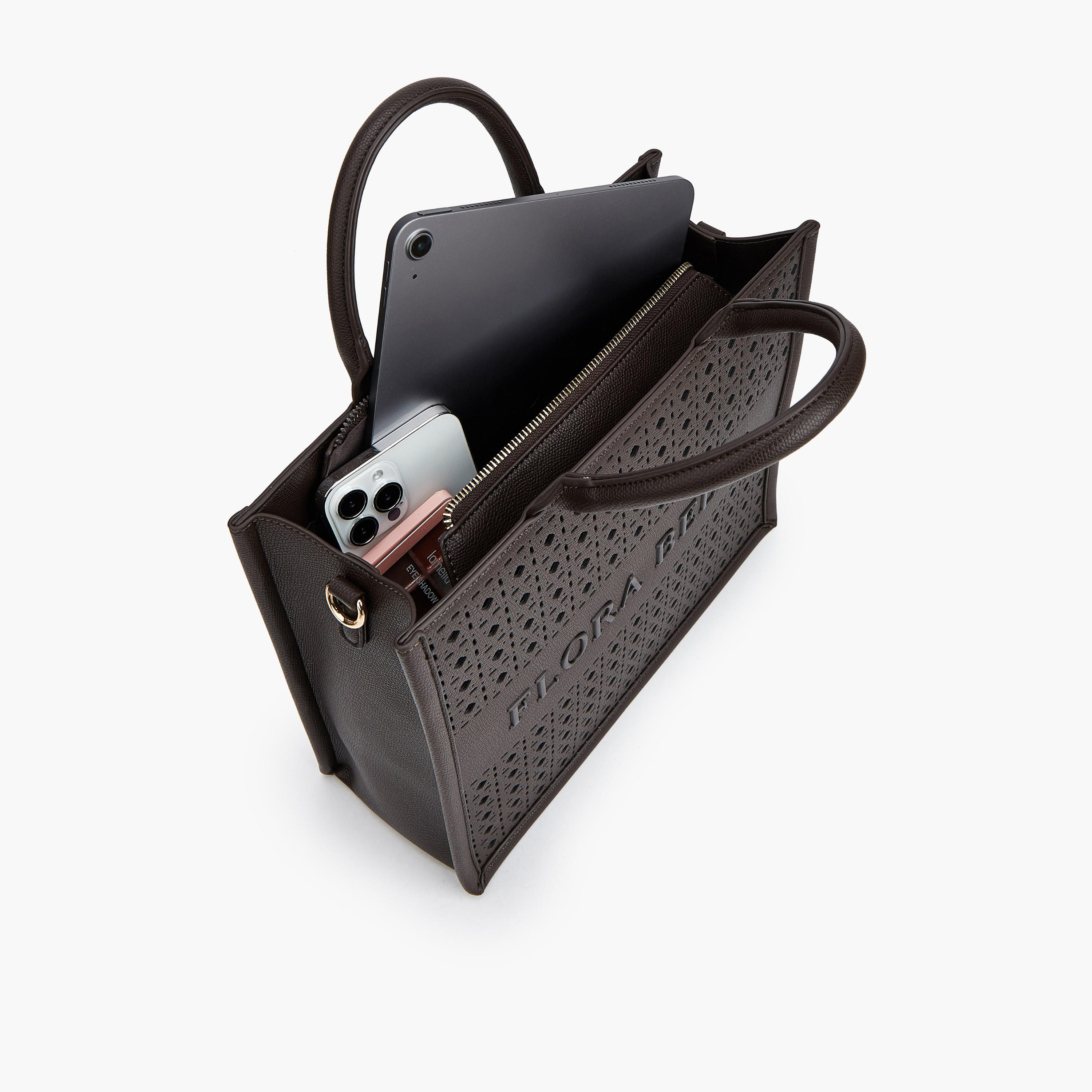 شنطة توتي بتصاميم مفرغة بالليزر وحزام قابل للفصل من فلورا بيلا-women-bagsandwallets-handbags-image-9
