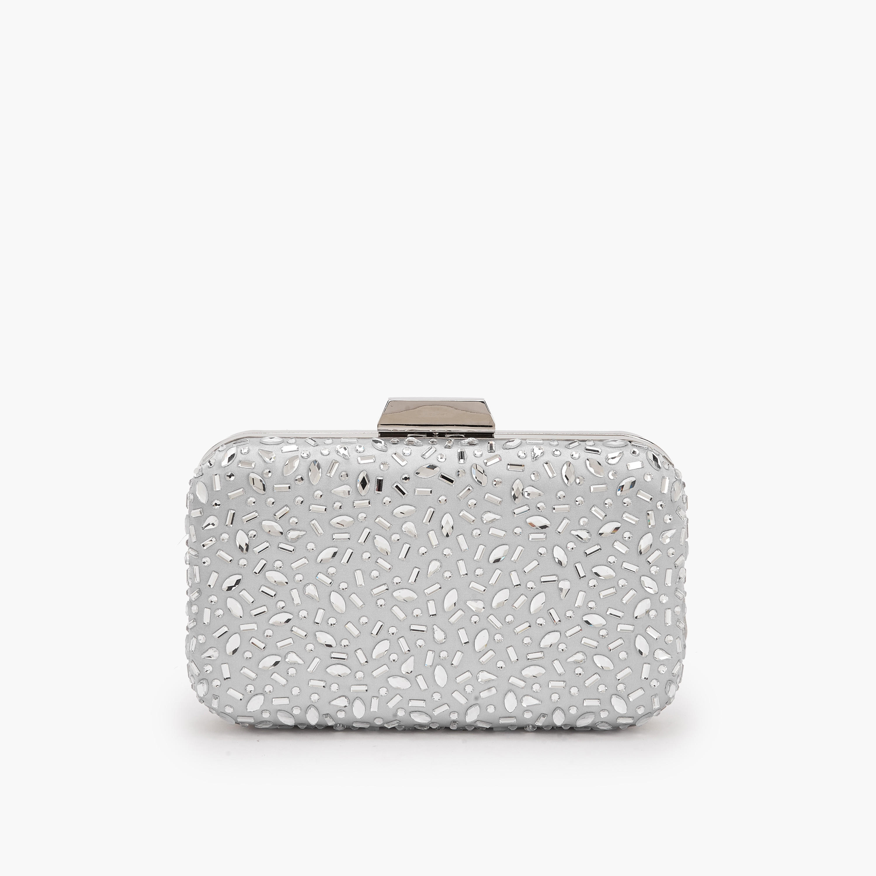 Floral Bella Embellished Clutch with Detachable Chain Strap-women-bagsandwallets-handbags-image-1