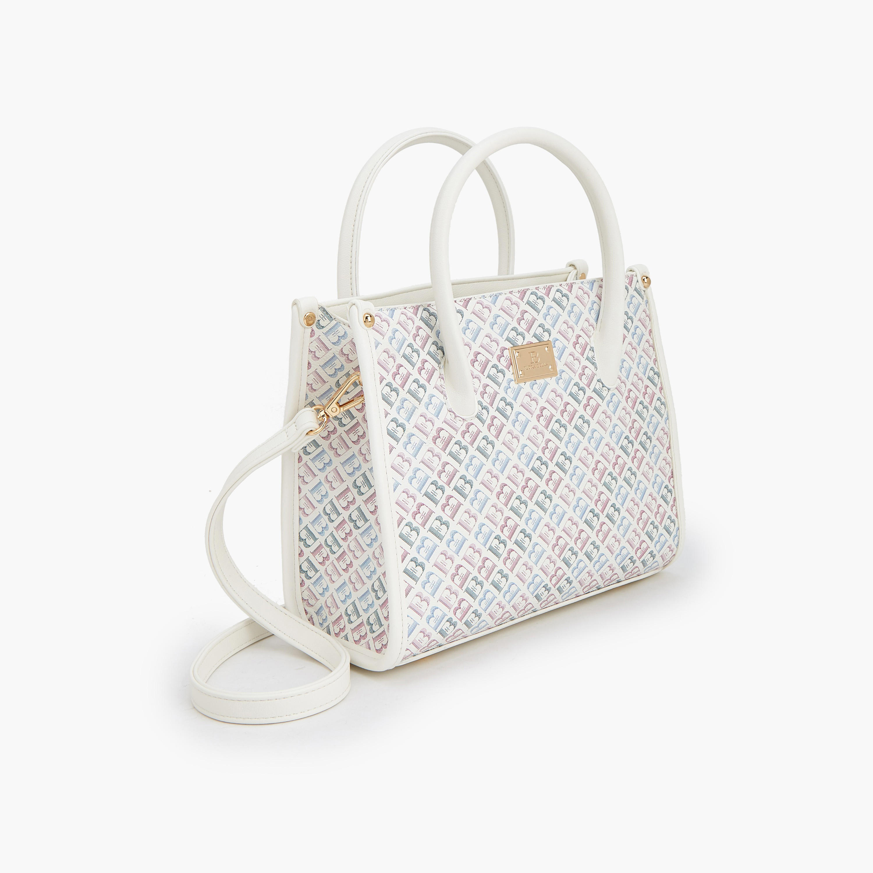 شنطة ساتشيل بحزام قابل للفصل وطبعات مونوجرام من فلورا بيلا-women-bagsandwallets-handbags-image-4