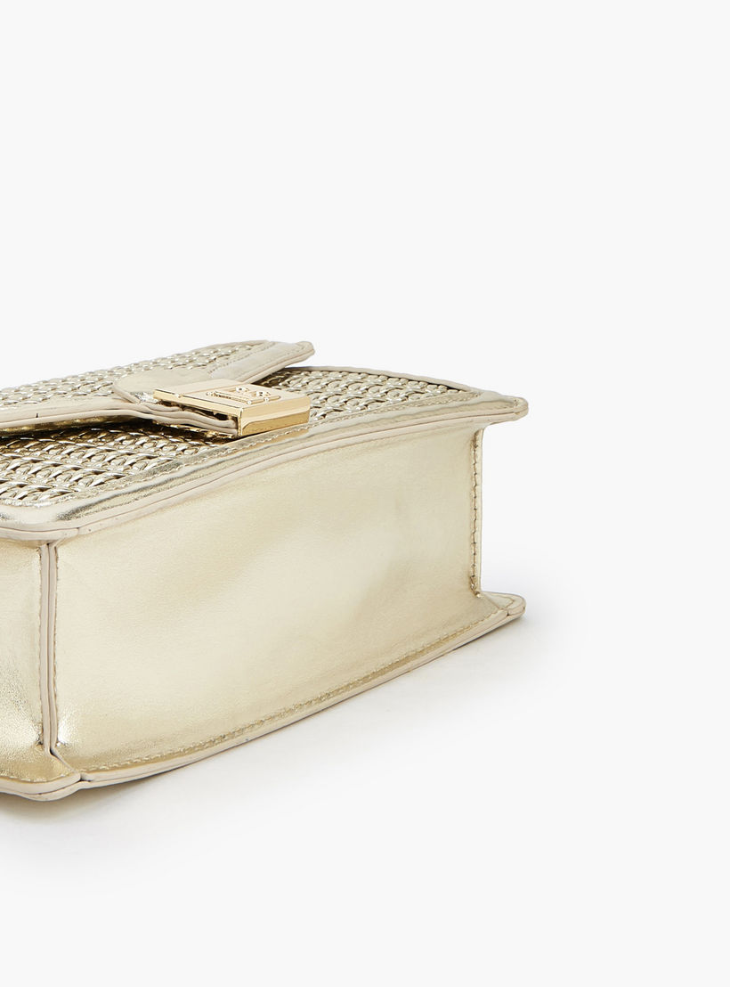 Flora Bella Metallic Textured Crossbody Bag with Chain Strap-women-bagsandwallets-handbags-image-7