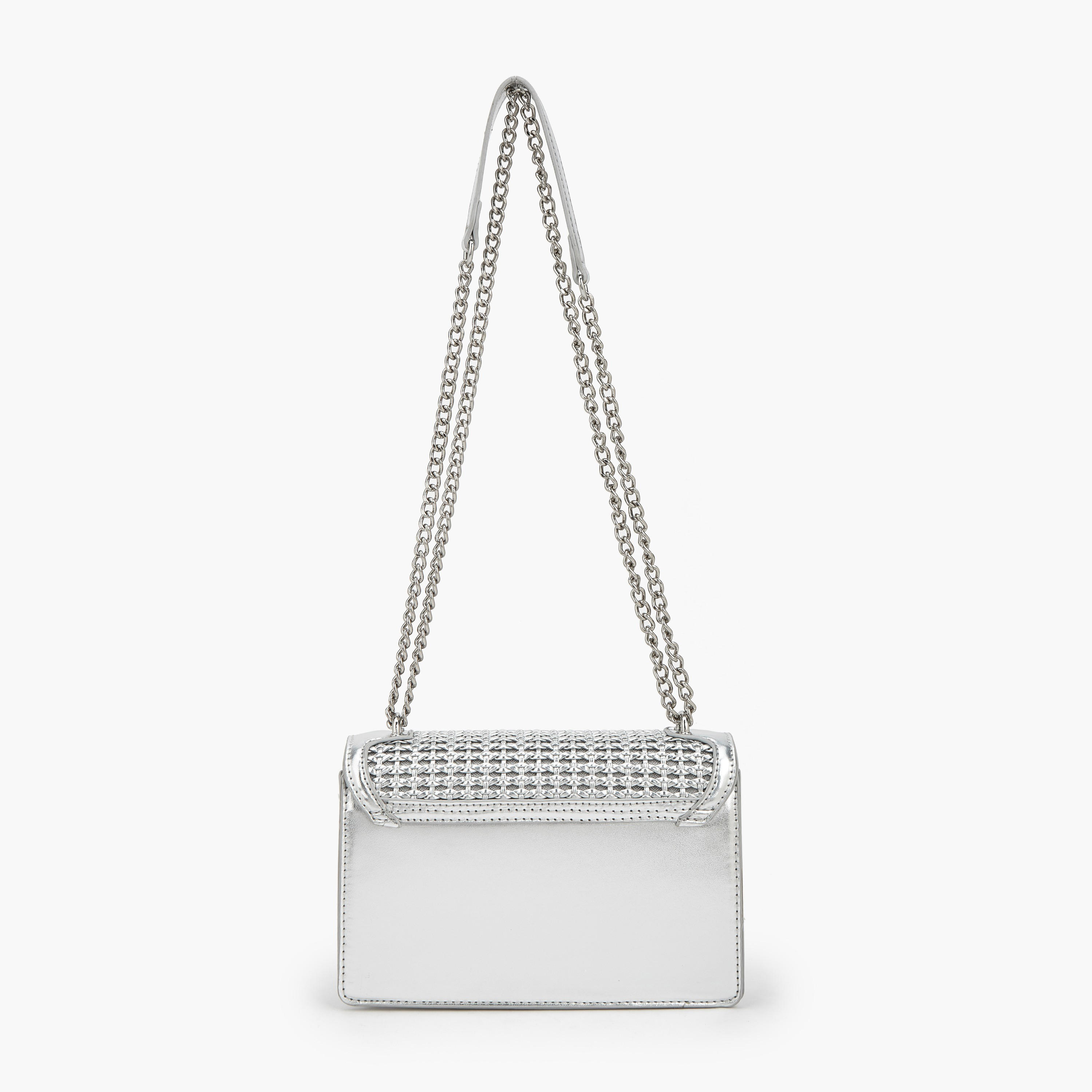 شنطة كروس بودي ميتاليك بارزة الملمس بحزام سلسلة من فلورا بيلا-women-bagsandwallets-handbags-image-6