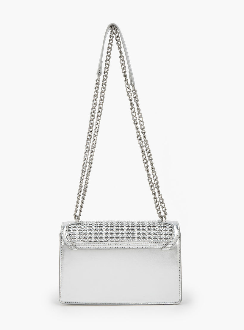 شنطة كروس بودي ميتاليك بارزة الملمس بحزام سلسلة من فلورا بيلا-women-bagsandwallets-handbags-image-6