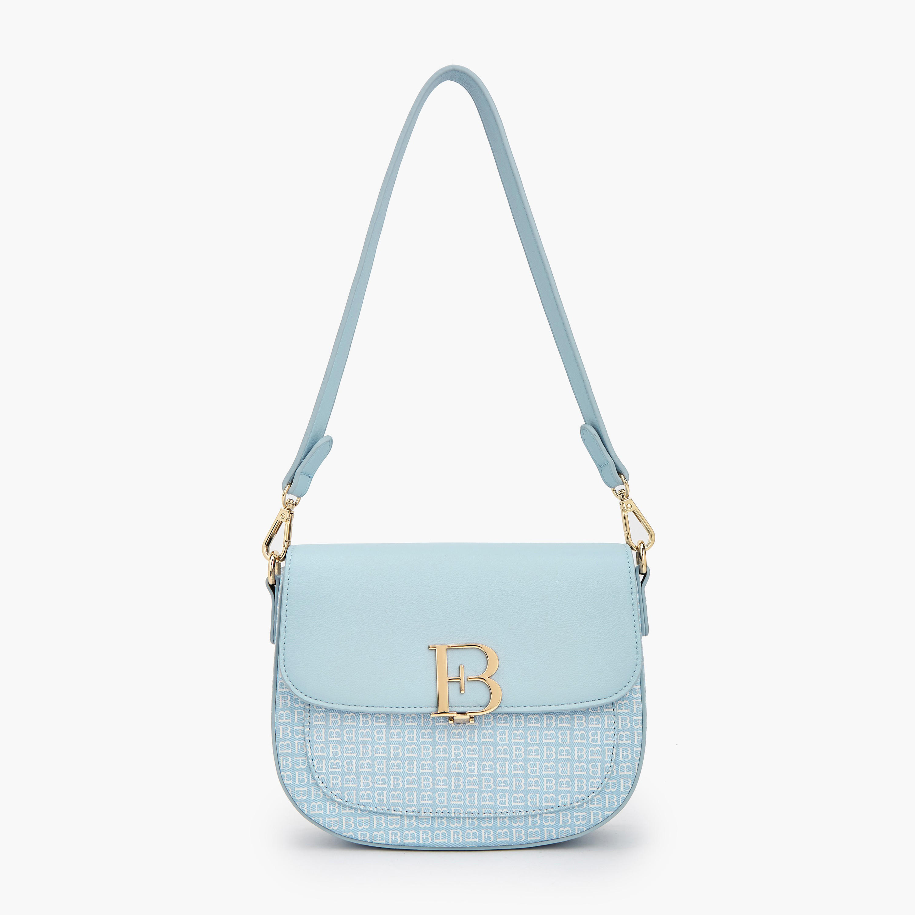 شنطة كتف بطبعات مونوجرام وطية من فلورا بيلا-women-bagsandwallets-handbags-image-2