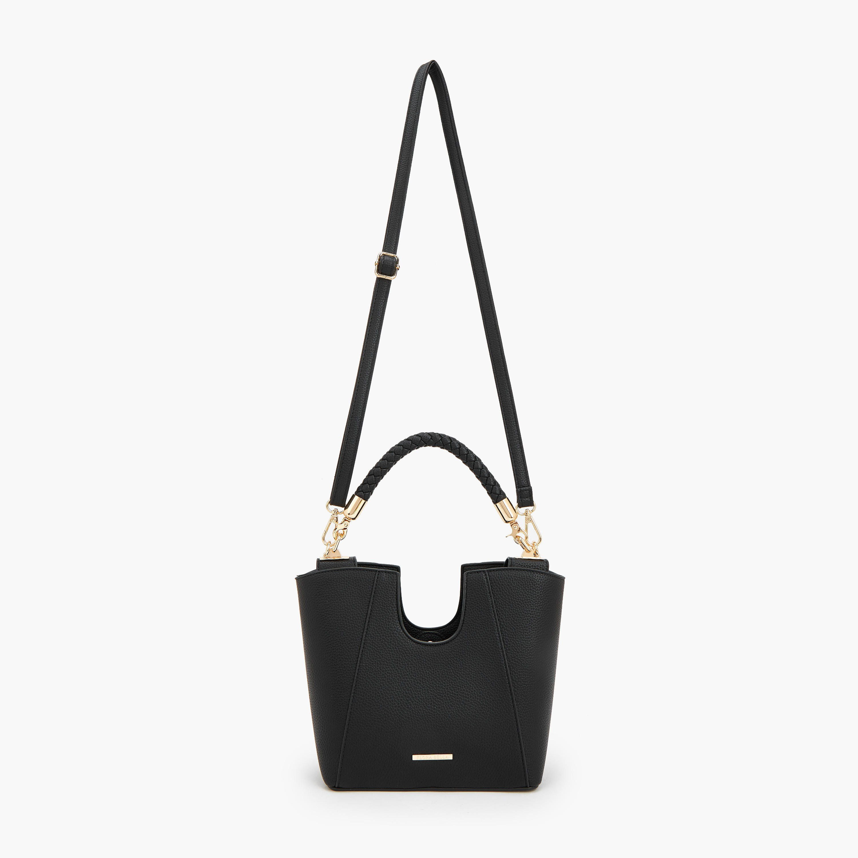 شنطة ساتشيل بارزة الملمس بمقبض مجدول من فلورا بيلا-women-bagsandwallets-handbags-image-3