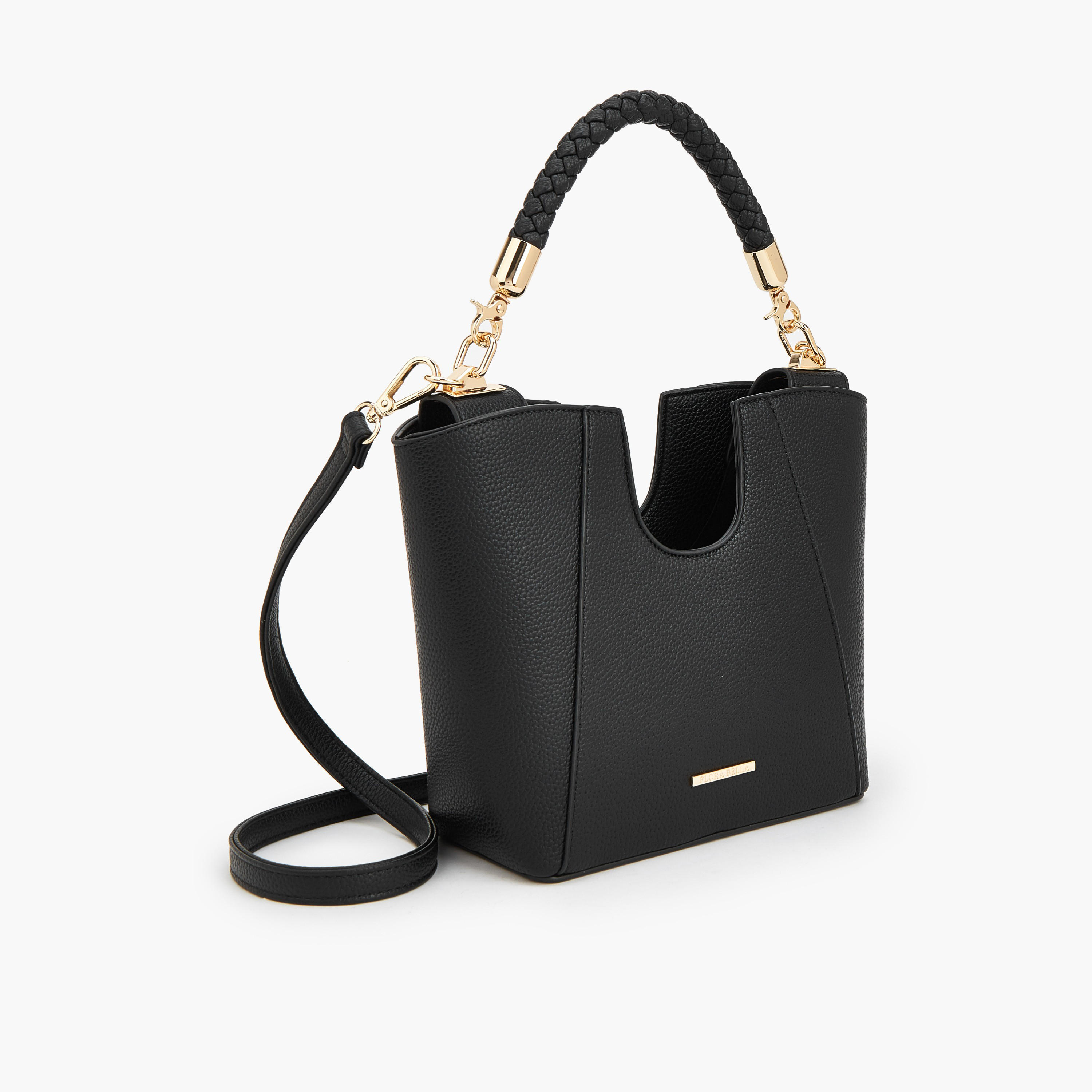 شنطة ساتشيل بارزة الملمس بمقبض مجدول من فلورا بيلا-women-bagsandwallets-handbags-image-4