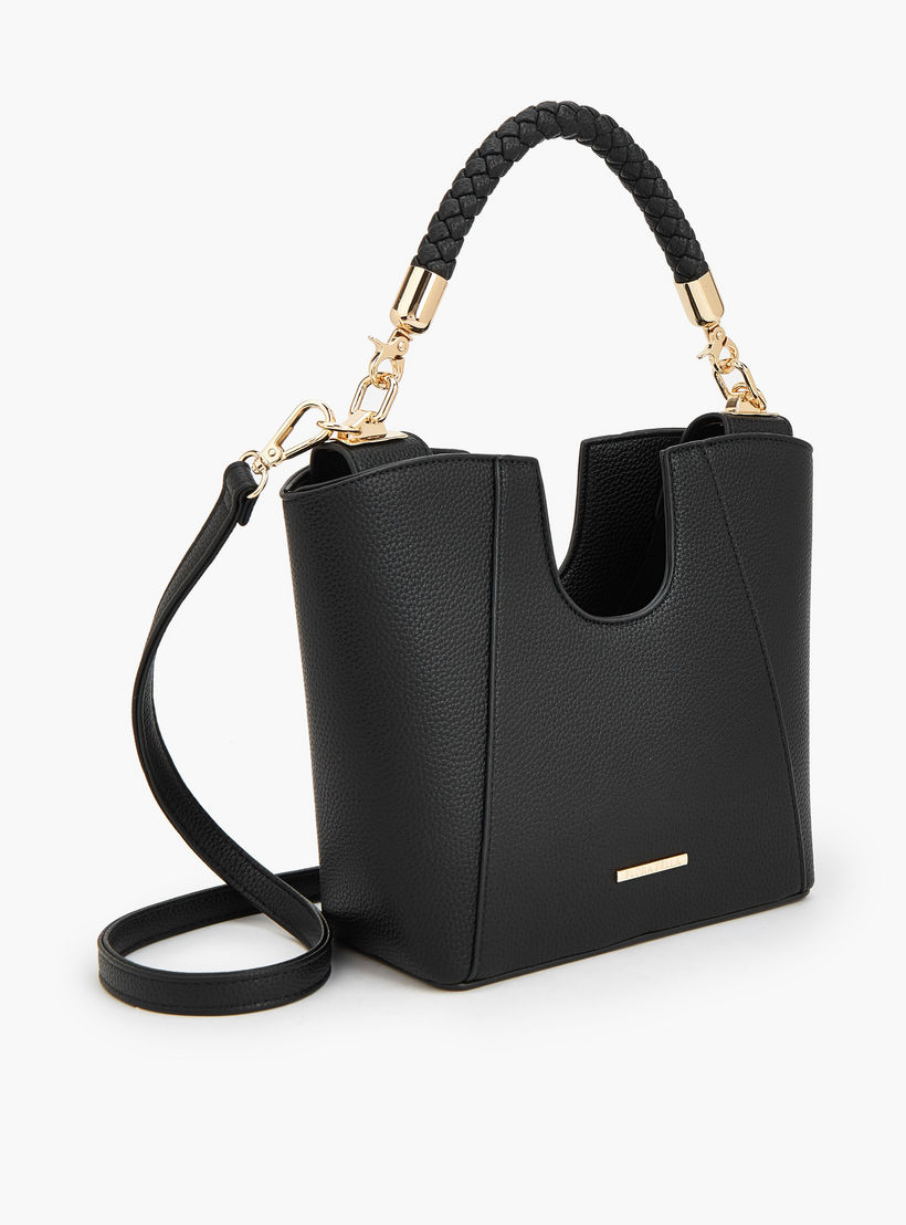 شنطة ساتشيل بارزة الملمس بمقبض مجدول من فلورا بيلا-women-bagsandwallets-handbags-image-4