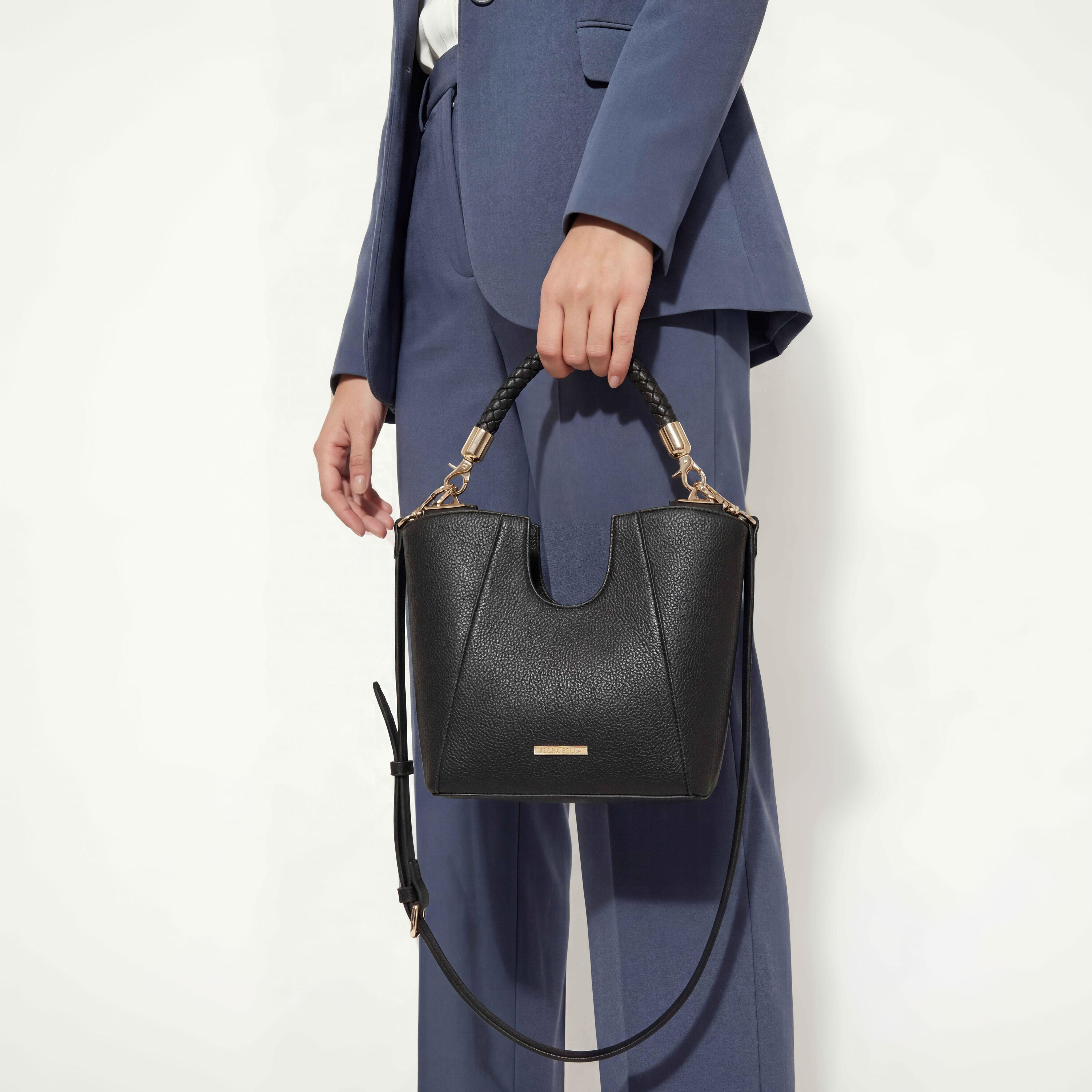شنطة ساتشيل بارزة الملمس بمقبض مجدول من فلورا بيلا-women-bagsandwallets-handbags-image-8