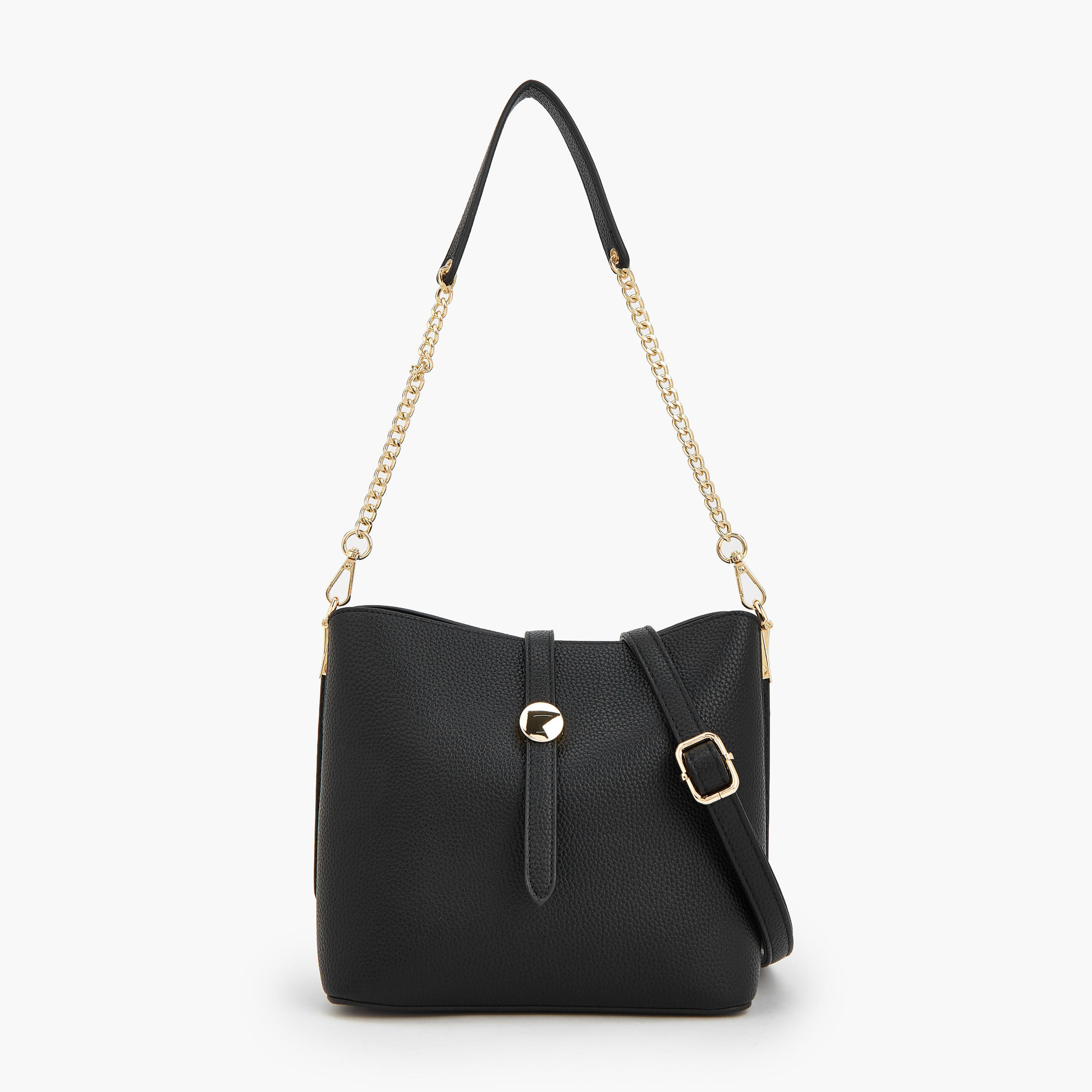 شنطة دلو سادة بحزام كتف قابل للفصل من فلورا بيلا-women-bagsandwallets-handbags-image-1