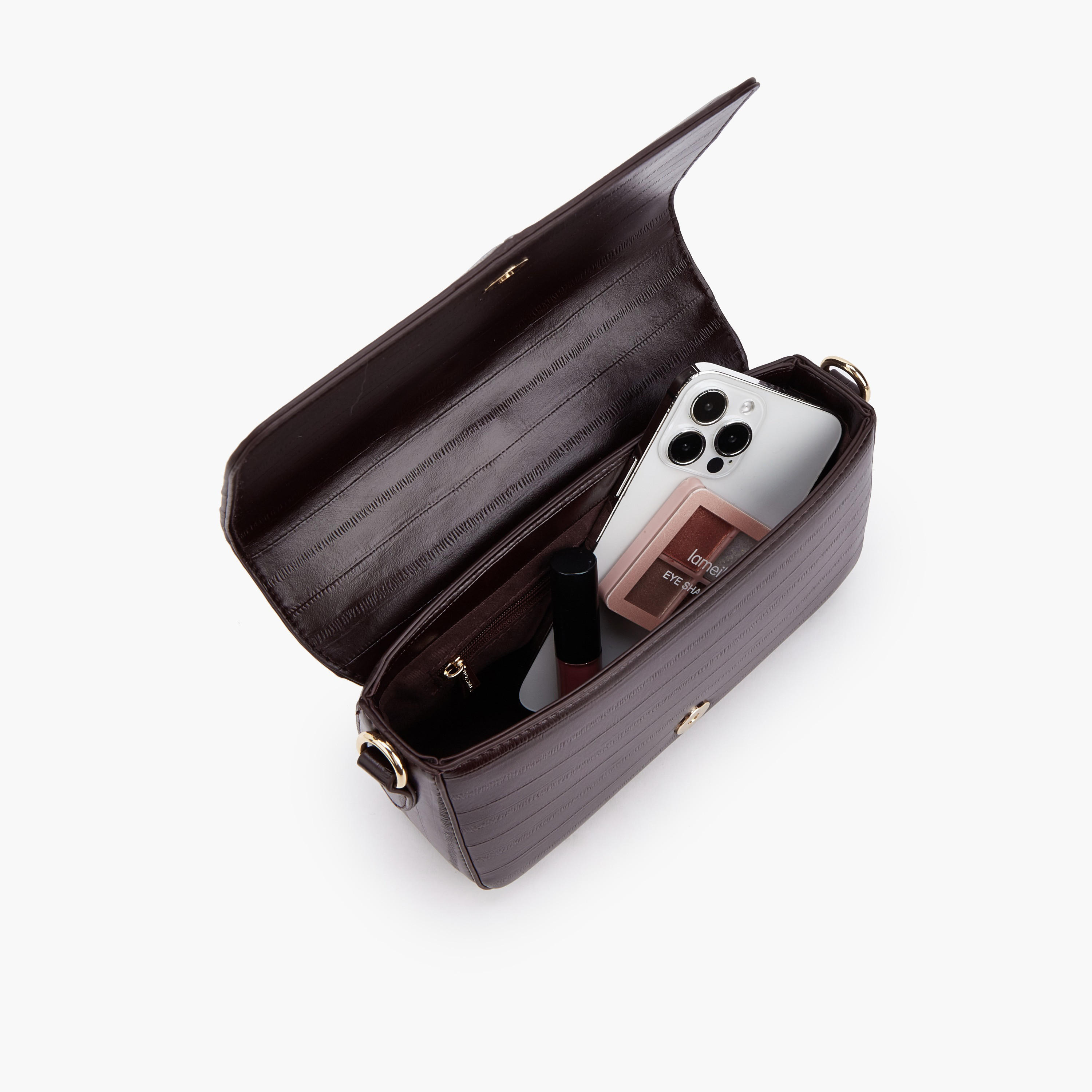 شنطة كروس بودي بارزة الملمس بحزام قابل للتعديل من فلورا بيلا-women-bagsandwallets-handbags-image-7