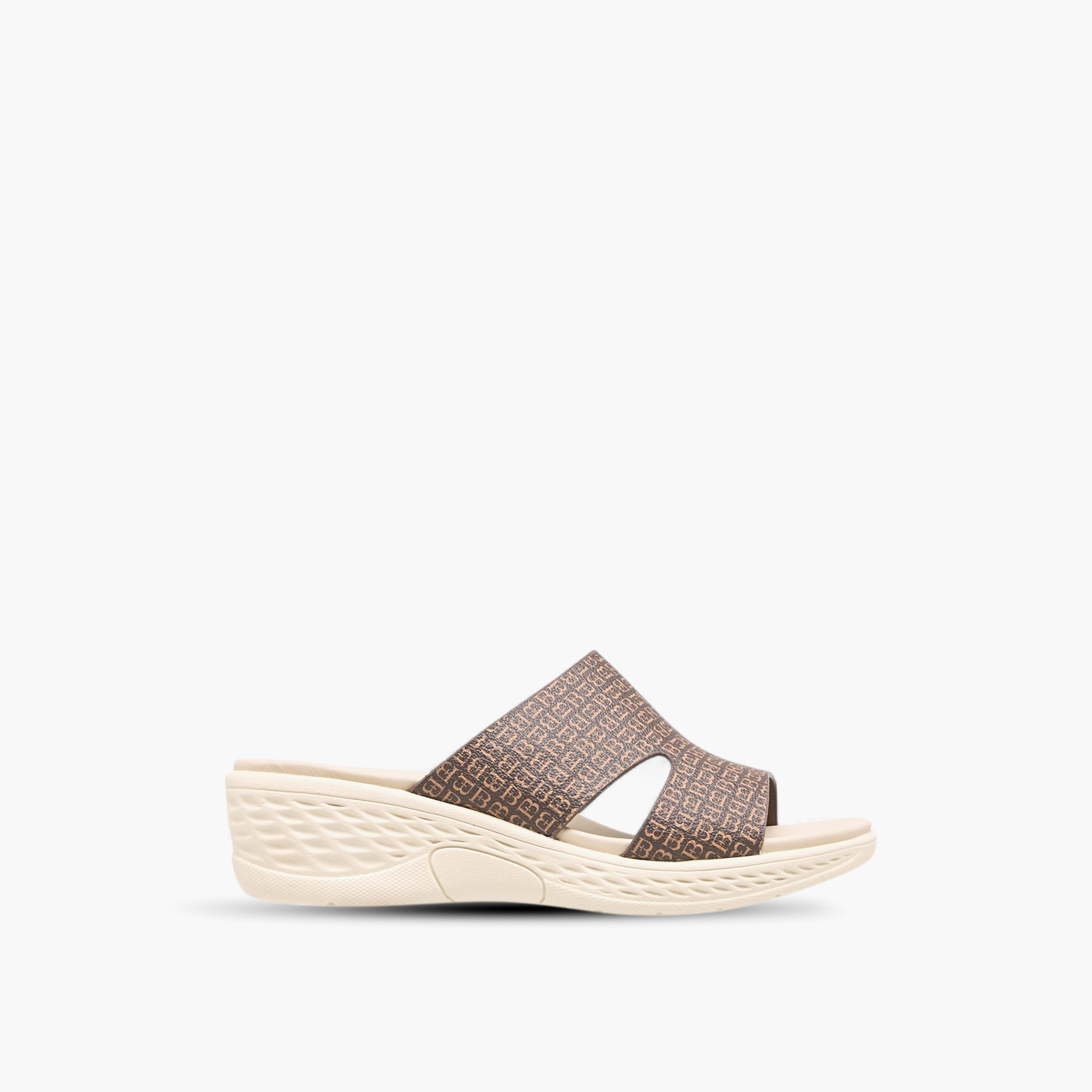 Flora Bella Monogram Print Slip-On Sandals with Wedge Heels-women-shoes-sandals-heeled-image-3