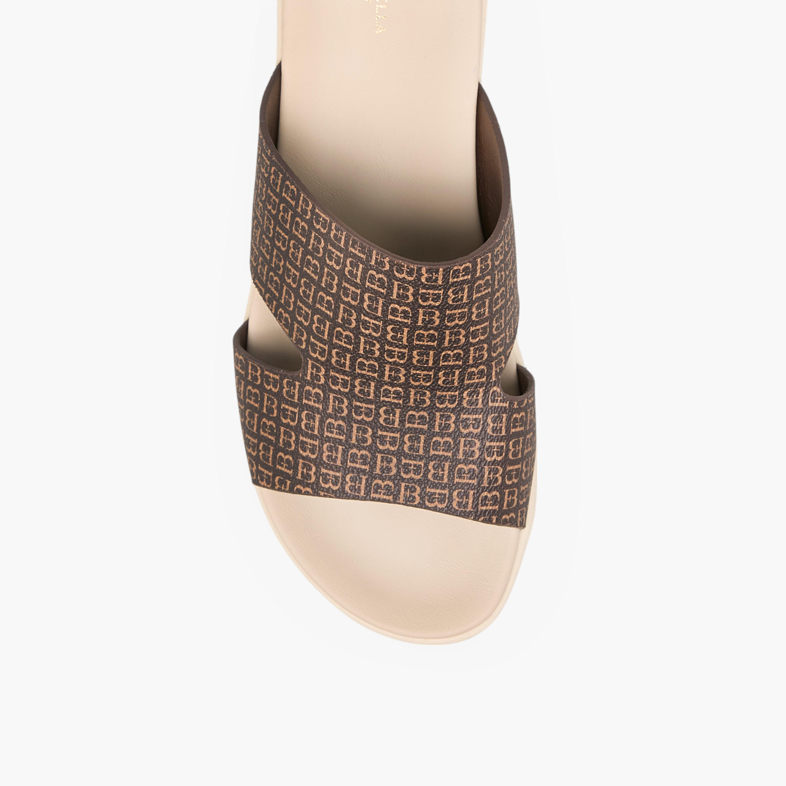 Flora Bella Monogram Print Slip-On Sandals with Wedge Heels-women-shoes-sandals-heeled-image-4