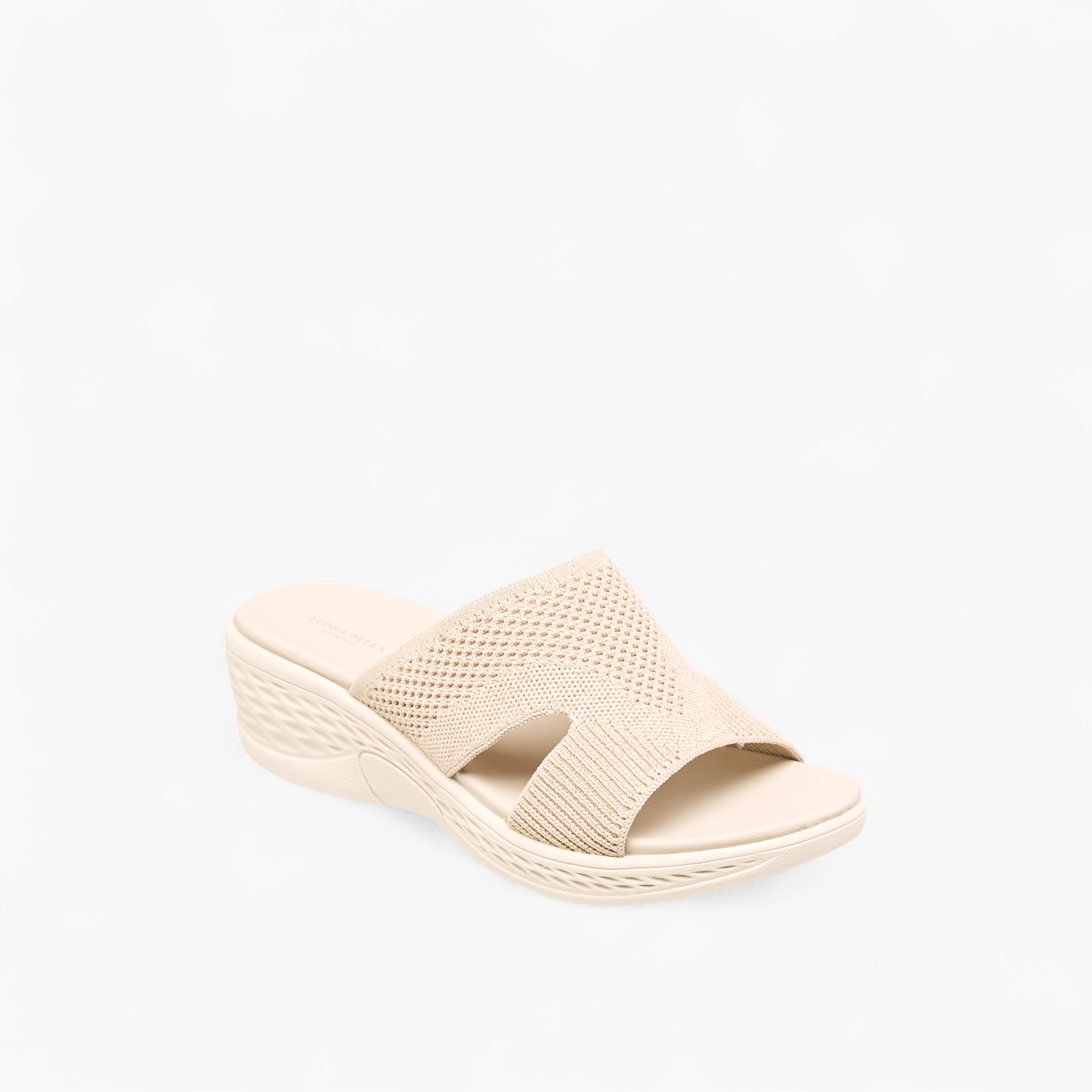 Flora Bella Textured Slip-On Sandals with Wedge Heels-women-shoes-sandals-heeled-image-2