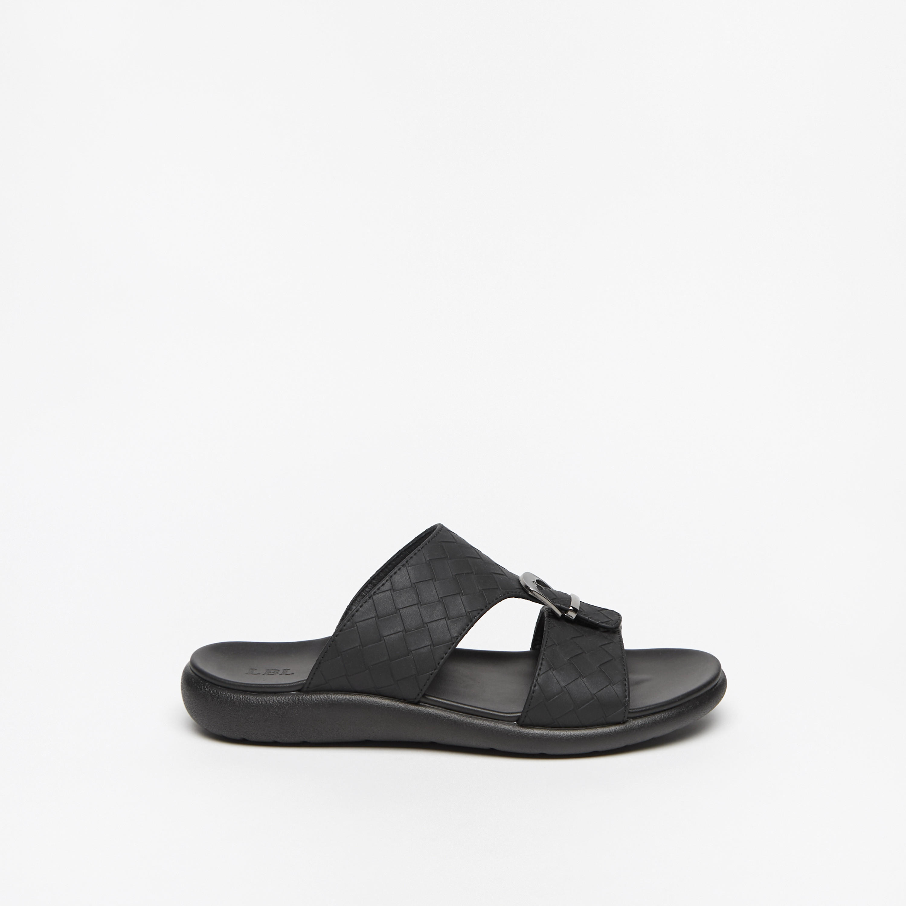 LBL by Shoexpress Weave Detail Slip-On Comfort Sandals with Buckle-cpmen-footwear-sandals-image-2