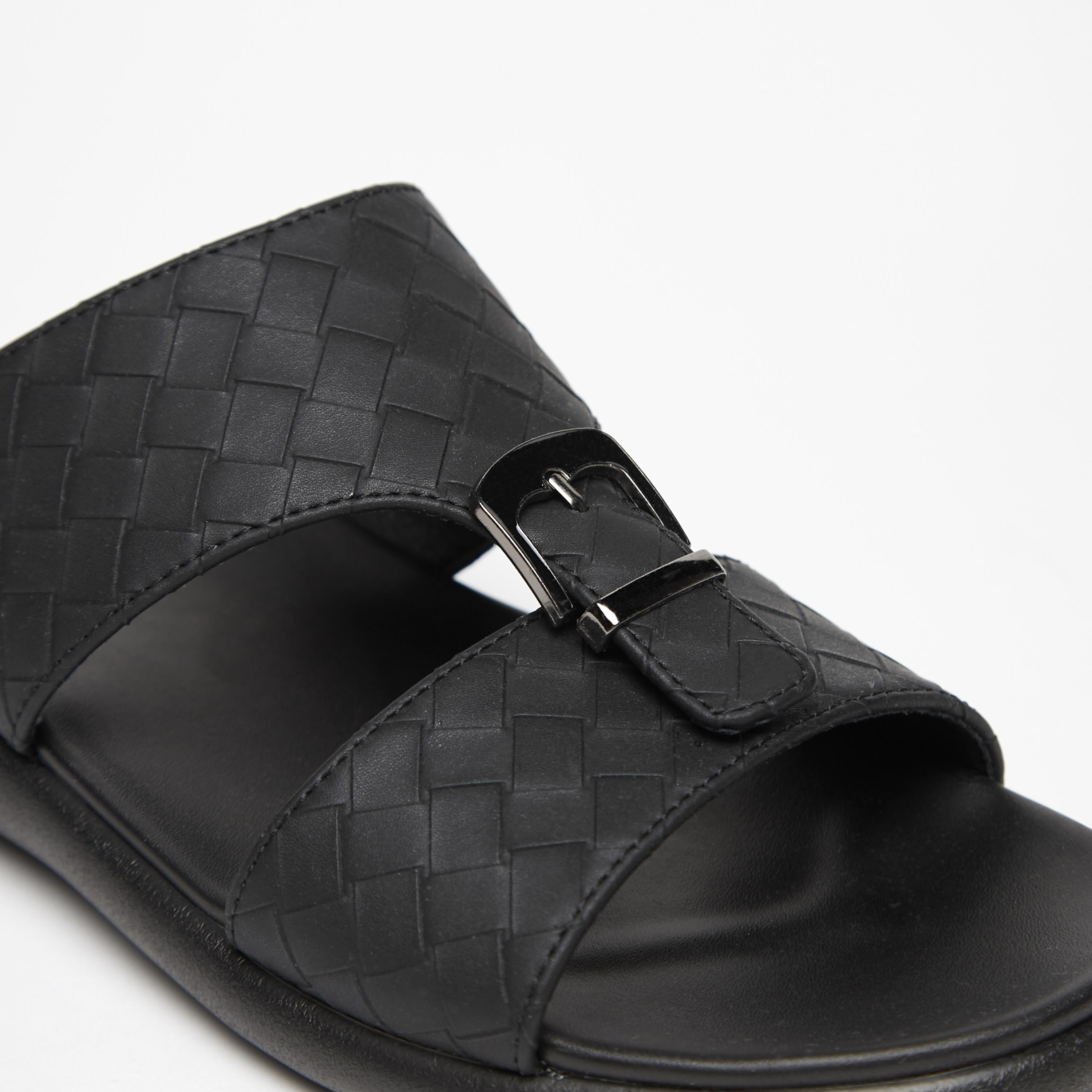 LBL by Shoexpress Weave Detail Slip-On Comfort Sandals with Buckle-cpmen-footwear-sandals-image-5