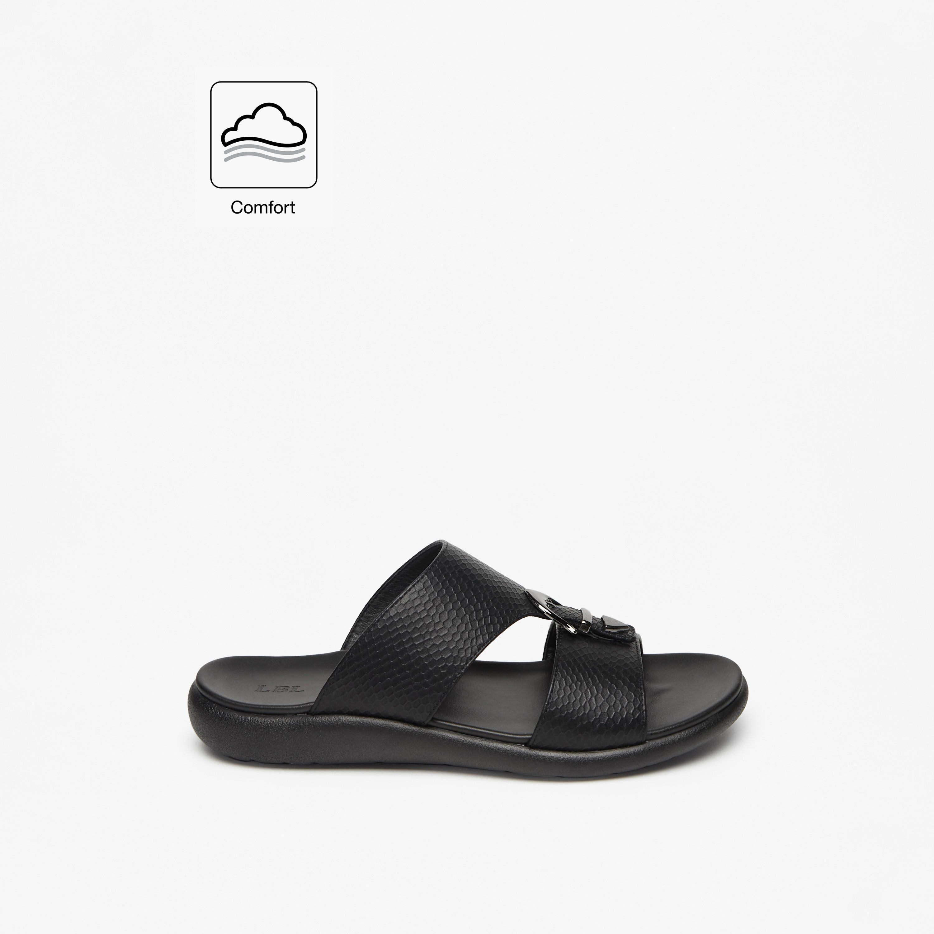 صندل مريح سهل الارتداء بارز الملمس بإبزيم للرجال من إل بي إل من شو إكسبريس-cpmen-footwear-sandals-image-2