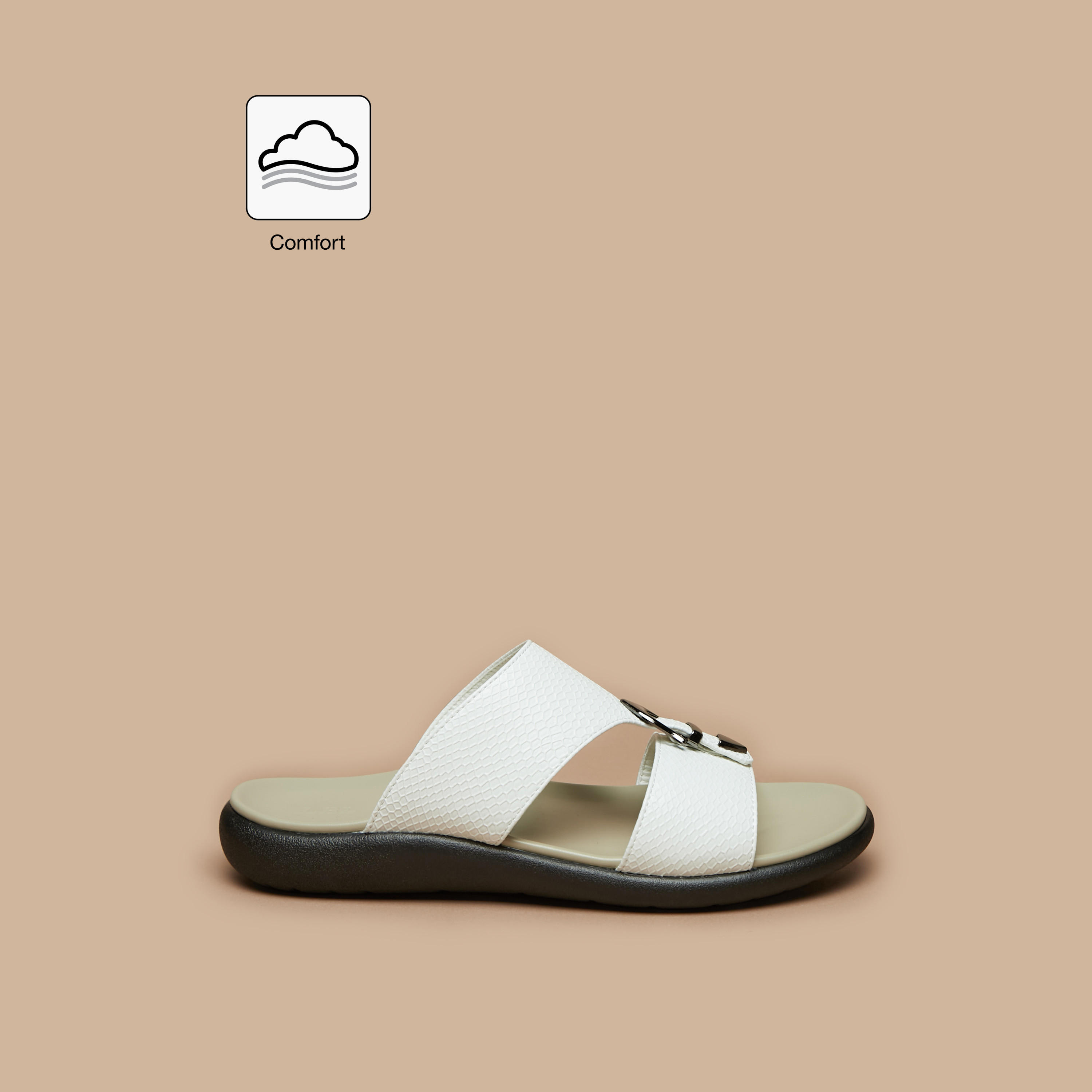 LBL by Shoexpress Men's Buckle Detail Textured Slip-On Comfort Sandals-cpmen-footwear-sandals-image-2