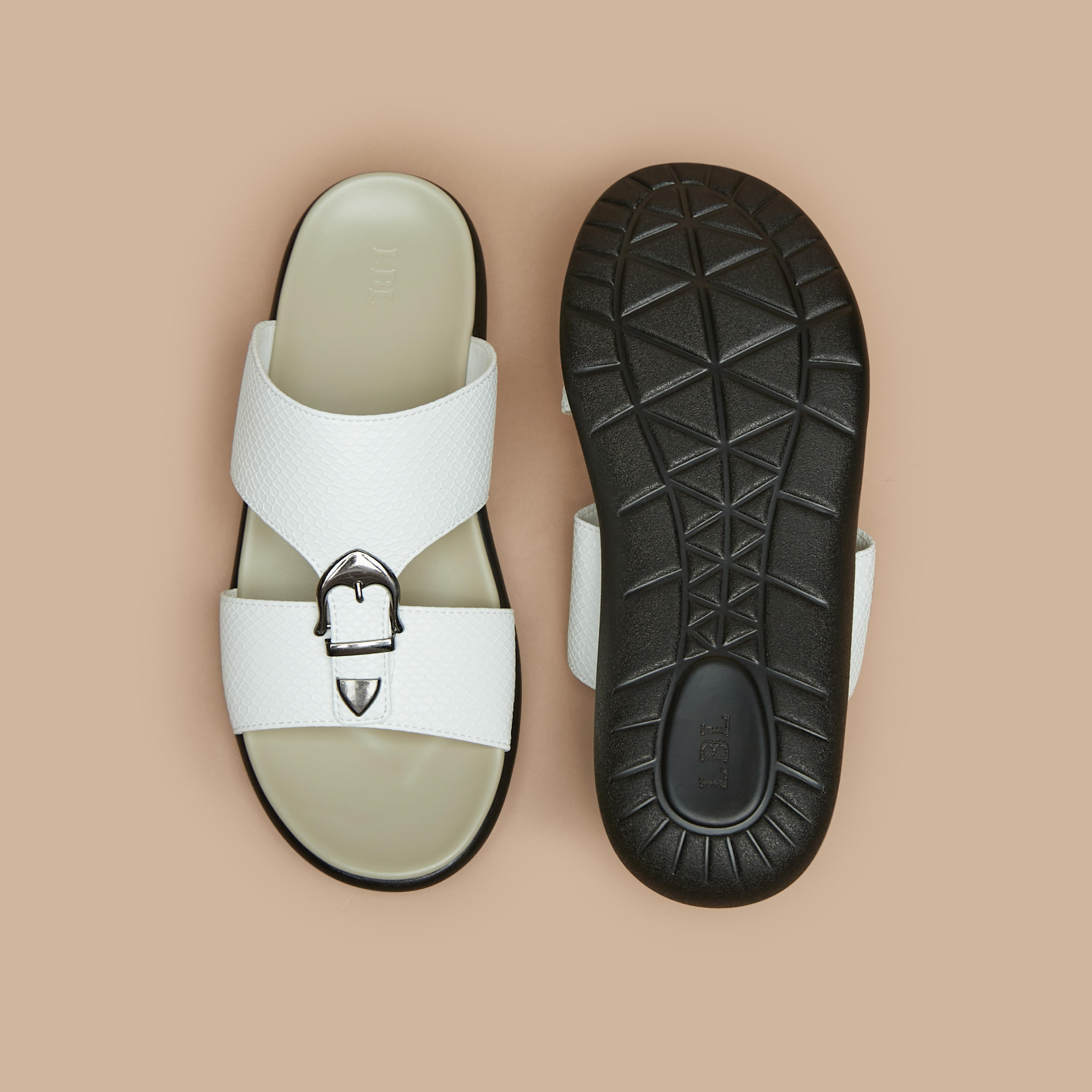 LBL by Shoexpress Men's Buckle Detail Textured Slip-On Comfort Sandals-cpmen-footwear-sandals-image-4