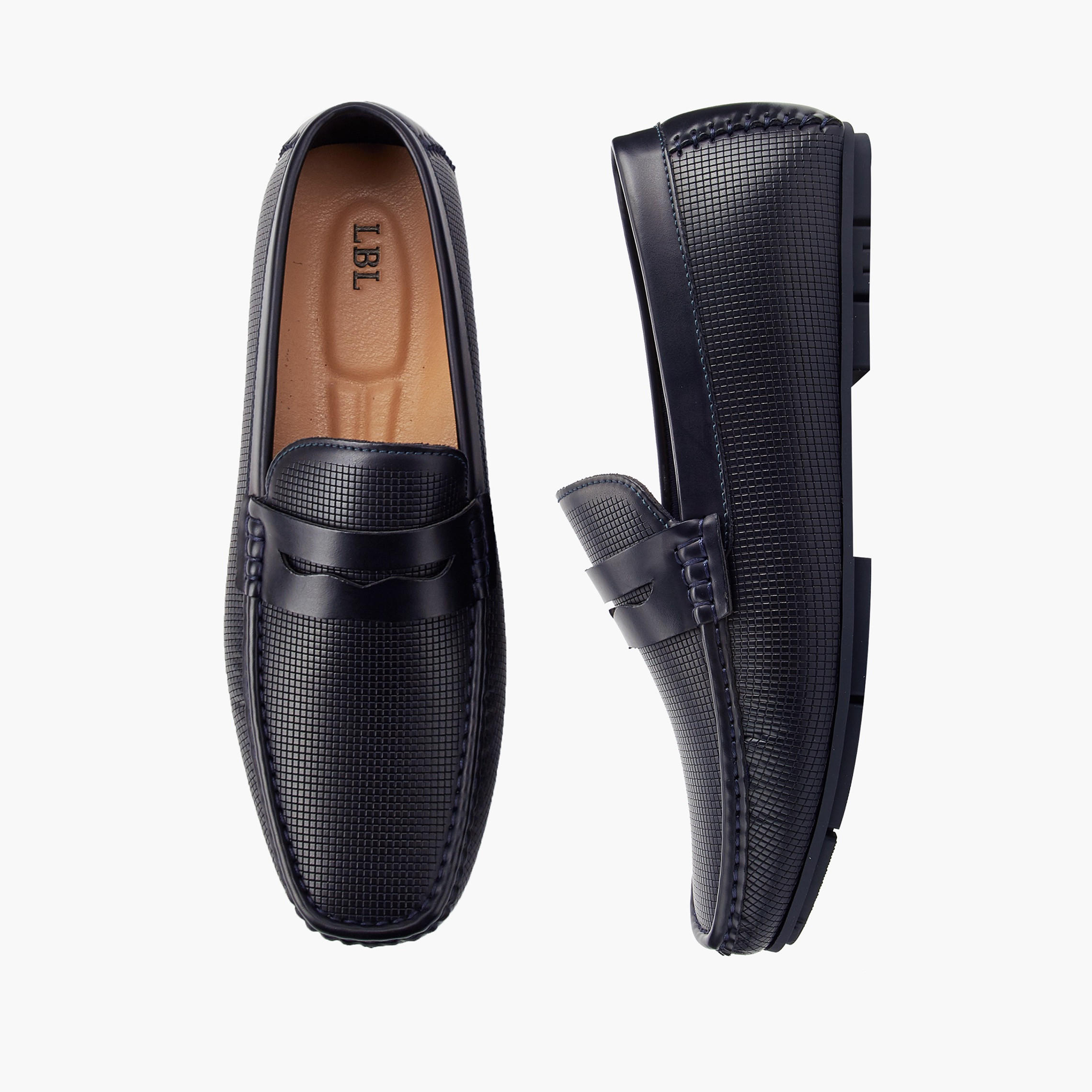 حذاء لوفر بملمس وافل بارز للرجال من إل بي إل من شو إكسبريس-men-shoes-loafersandmoccasins-image-1