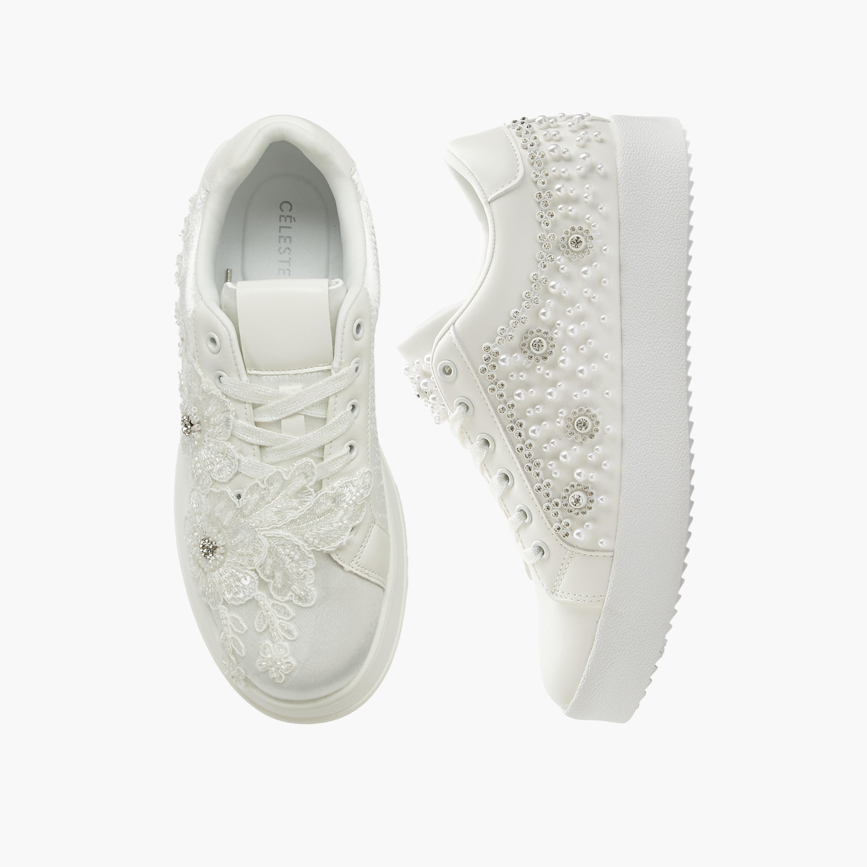 Celeste Women Embellished Lace-Up Sneakers-women-shoes-sneakers-image-1