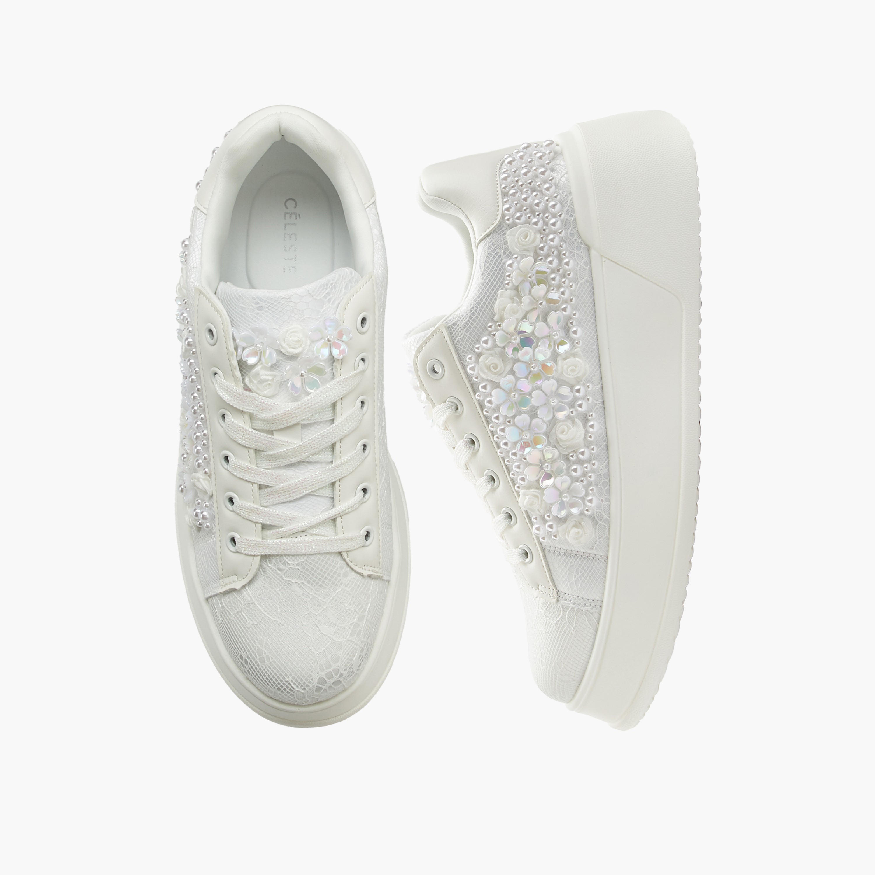 Celeste Women Embellished Lace-Up Sneakers-women-shoes-sneakers-image-1