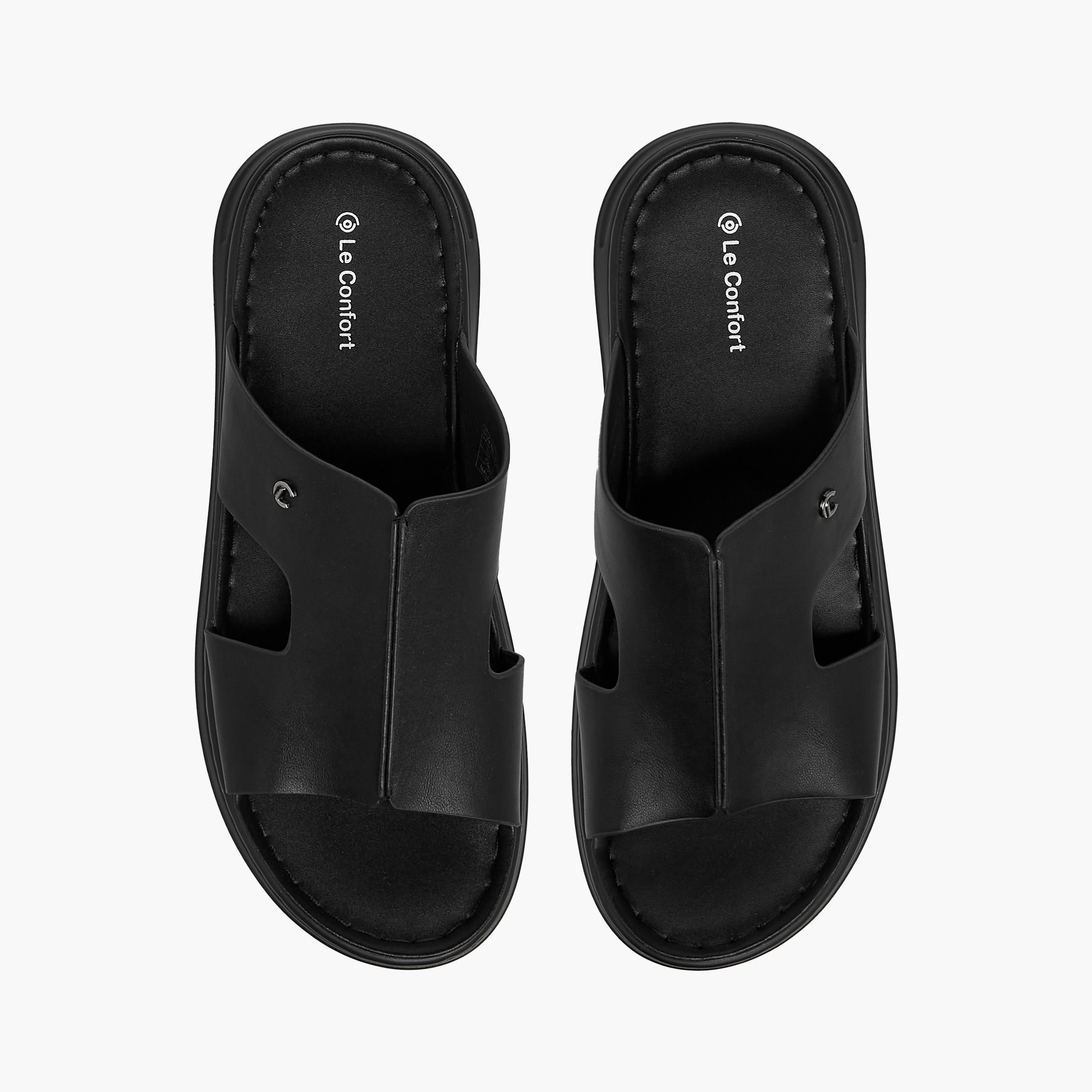 Le Confort Solid Slip-On Comfort Sandals-men-shoes-sandals-image-1