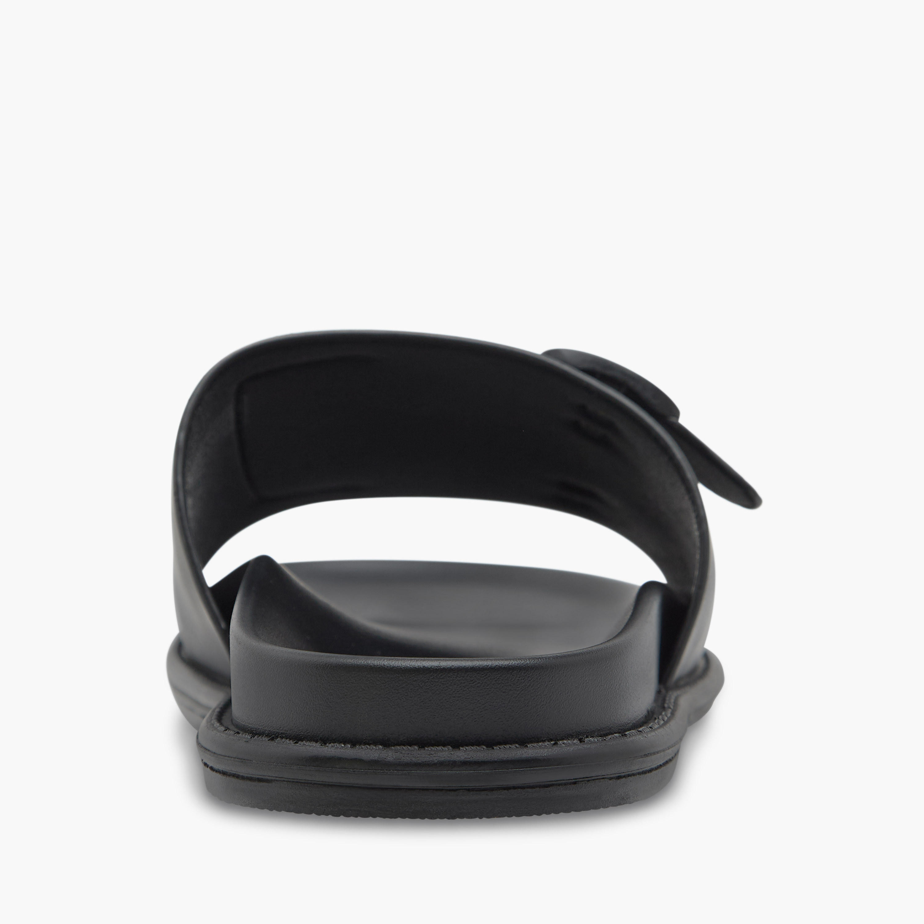 Duchini Men's Textured Slip-On Comfort Sandals with Buckle Detail-men-shoes-sandals-image-4
