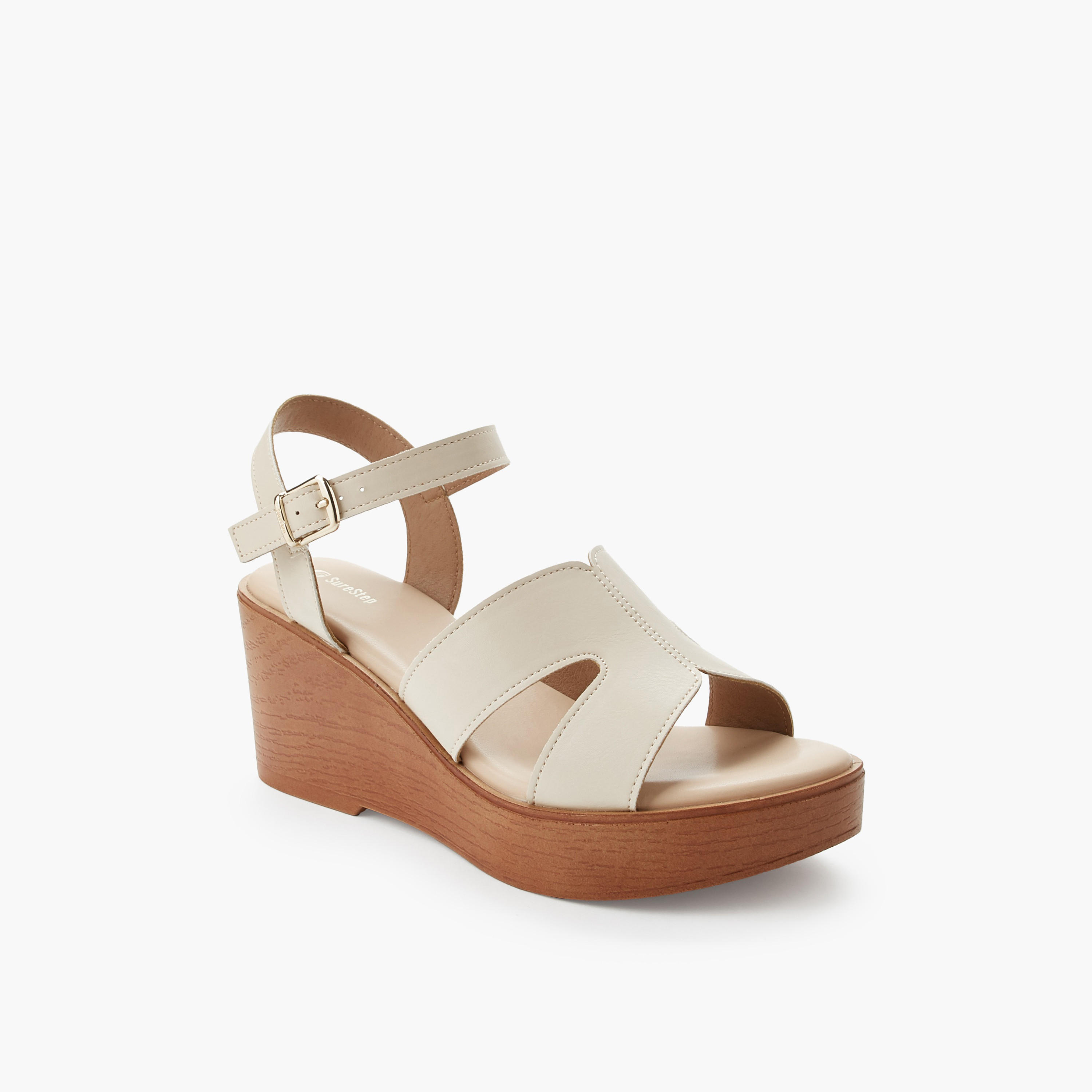 Surestep Women Light weight Ankle Strap Wedge Heel Sandals-women-shoes-sandals-heeled-image-2