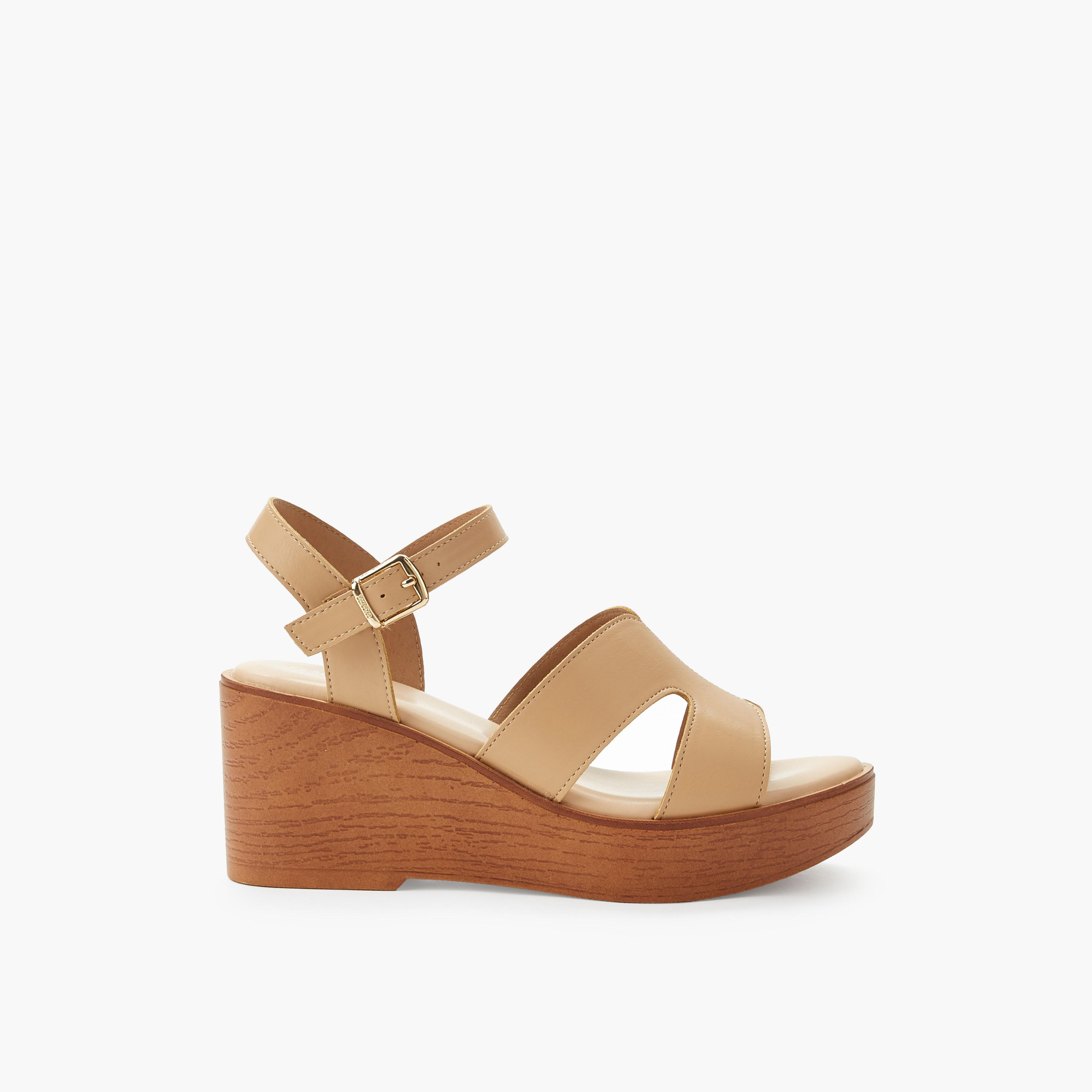 Surestep Women Light weight Ankle Strap Wedge Heel Sandals-women-shoes-sandals-heeled-image-3